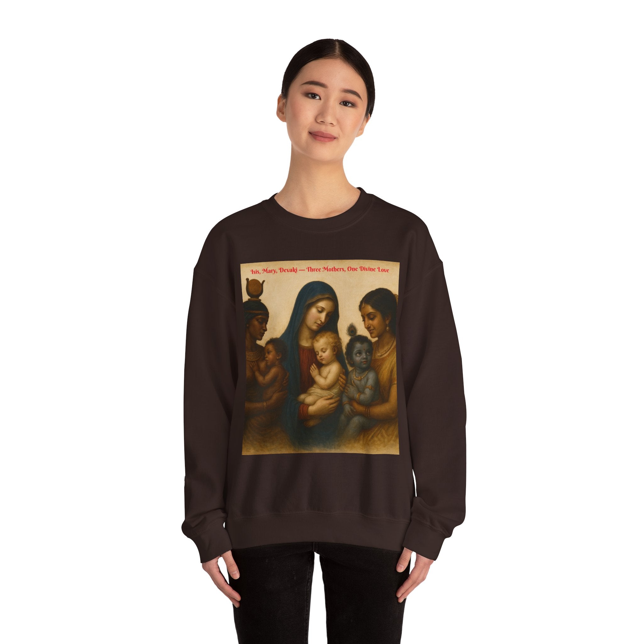 Divine Motherhood, Isis, Mary, Devaki - Unisex Heavy Blend™ Crewneck Sweatshirt