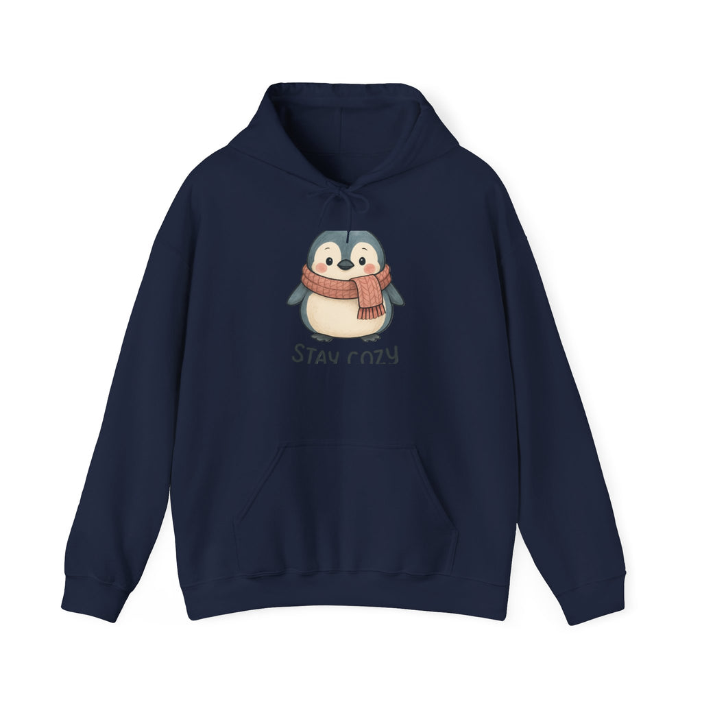 Cozy Scarf Penguin Hoodie | Stay Cozy Penguin Sweatshirt