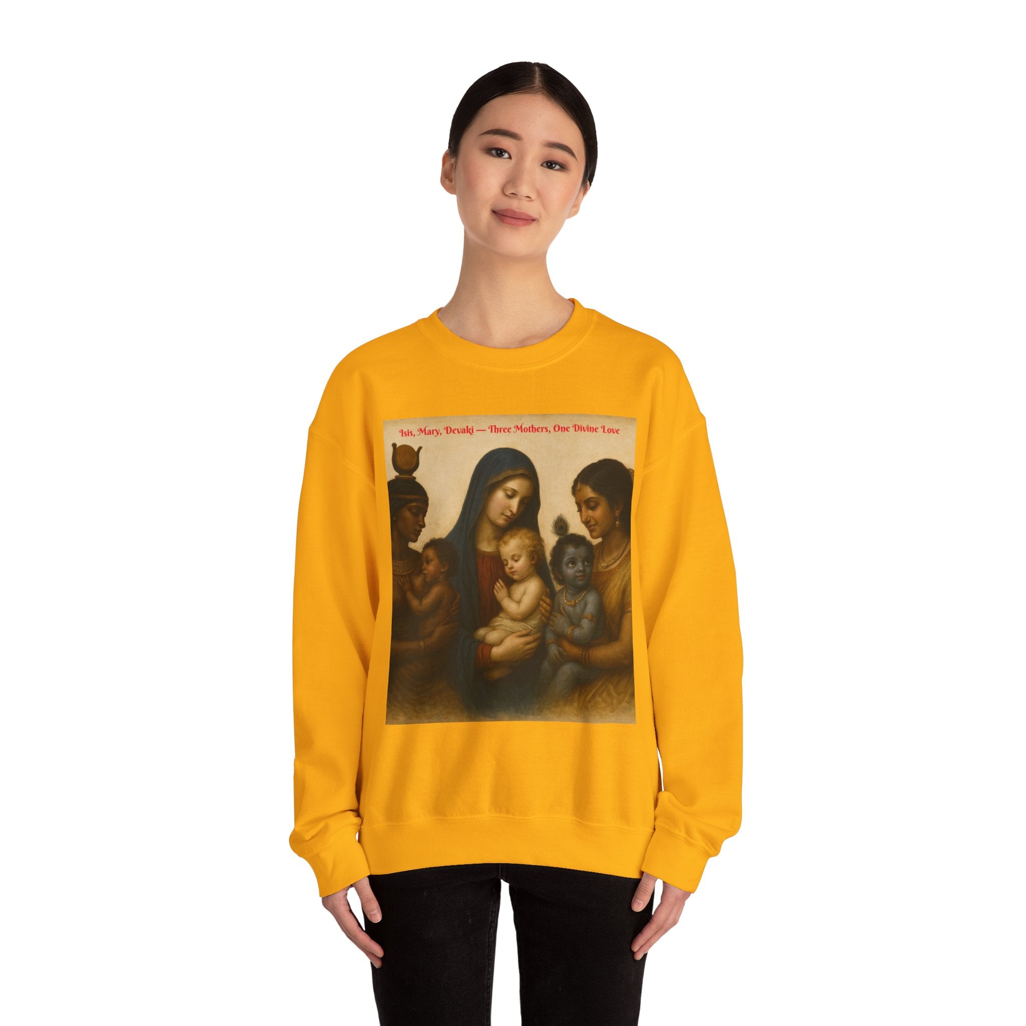 Divine Motherhood, Isis, Mary, Devaki - Unisex Heavy Blend™ Crewneck Sweatshirt