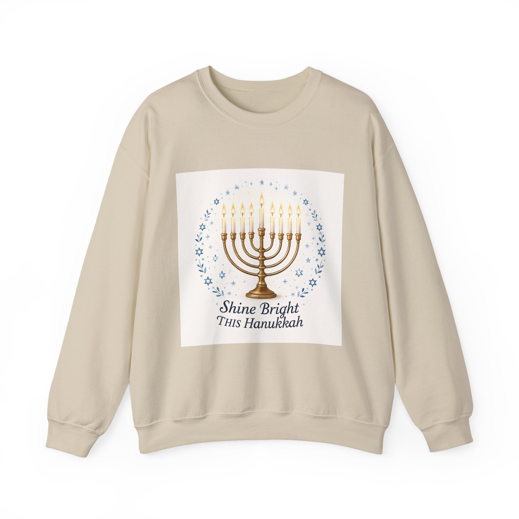 Hanukkah Menorah Sweatshirt – "Shine Bright This Hanukkah" Cozy Holiday Crewneck