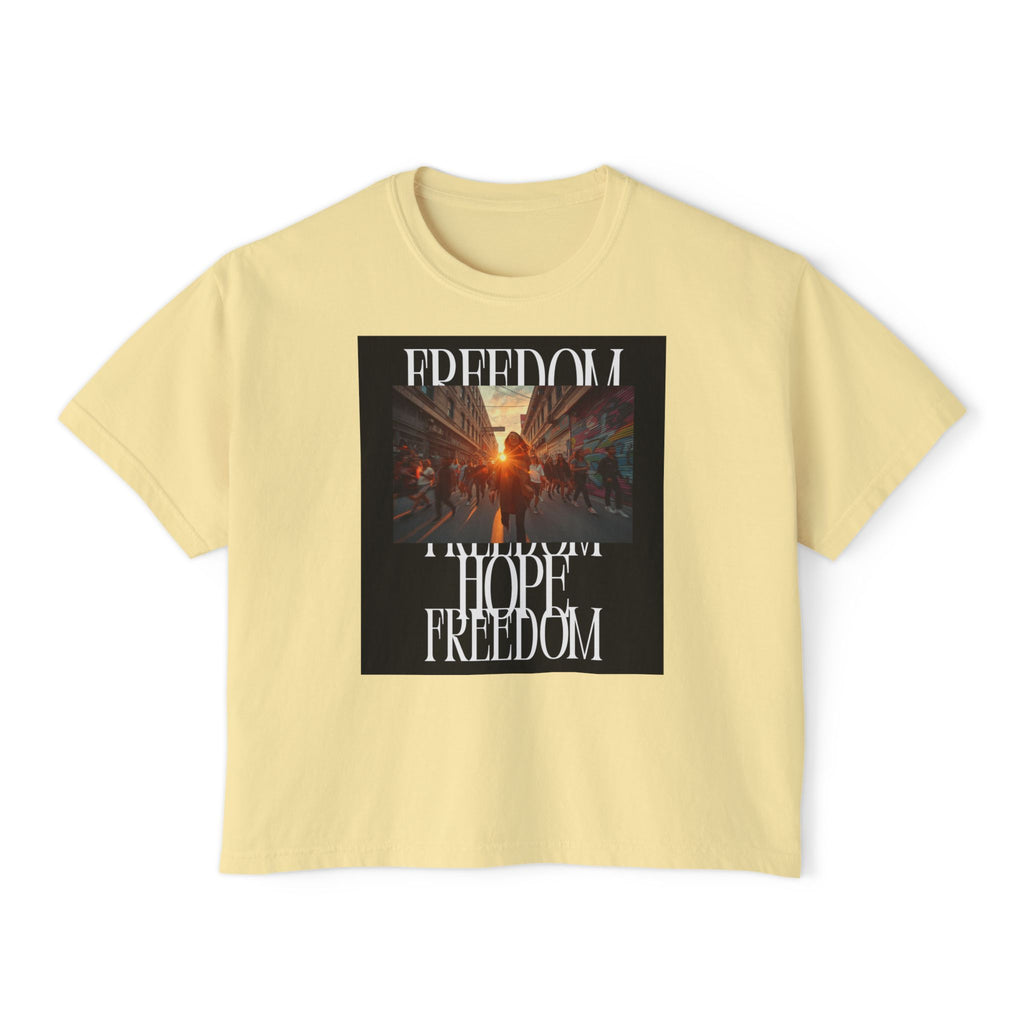 Hope & Freedom Graphic Tee — Women's Boxy T-Shirt