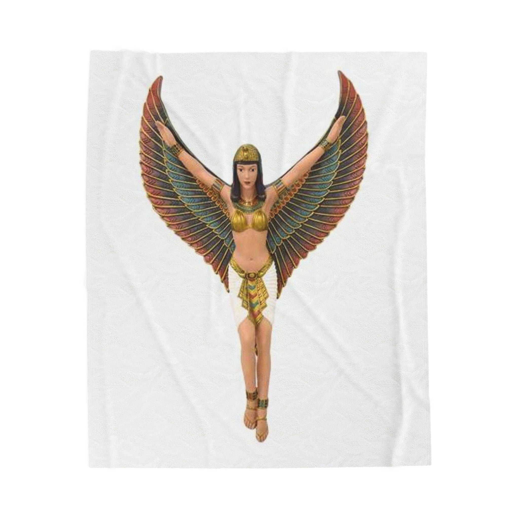 Plush Blanket - Divine Mother ISIS, Egyptian Goddess Design