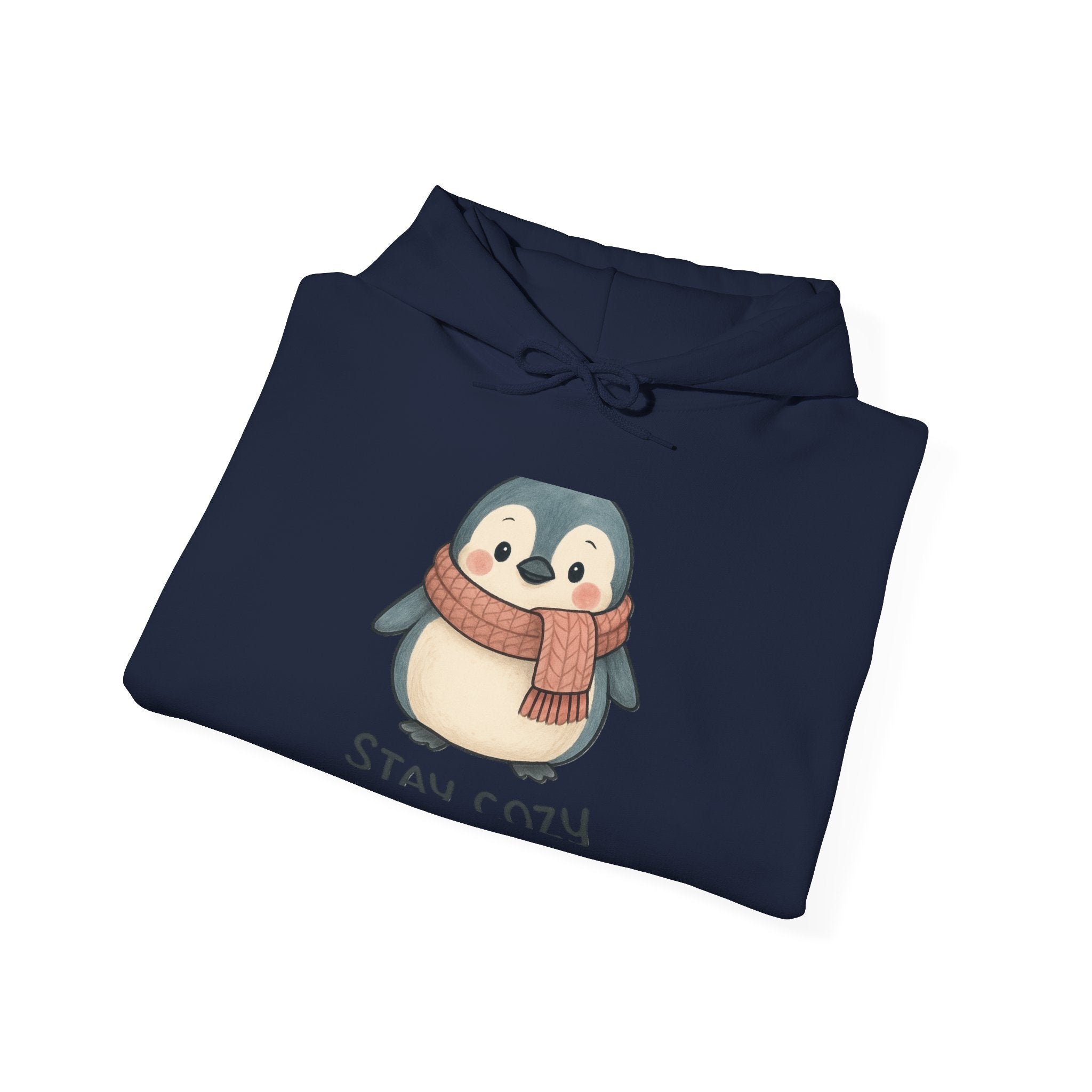 Cozy Scarf Penguin Hoodie | Stay Cozy Penguin Sweatshirt