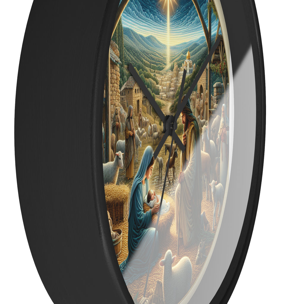 Nativity Scene Wall Clock, Religious Decor, Christmas Gift, Farmhouse Style,