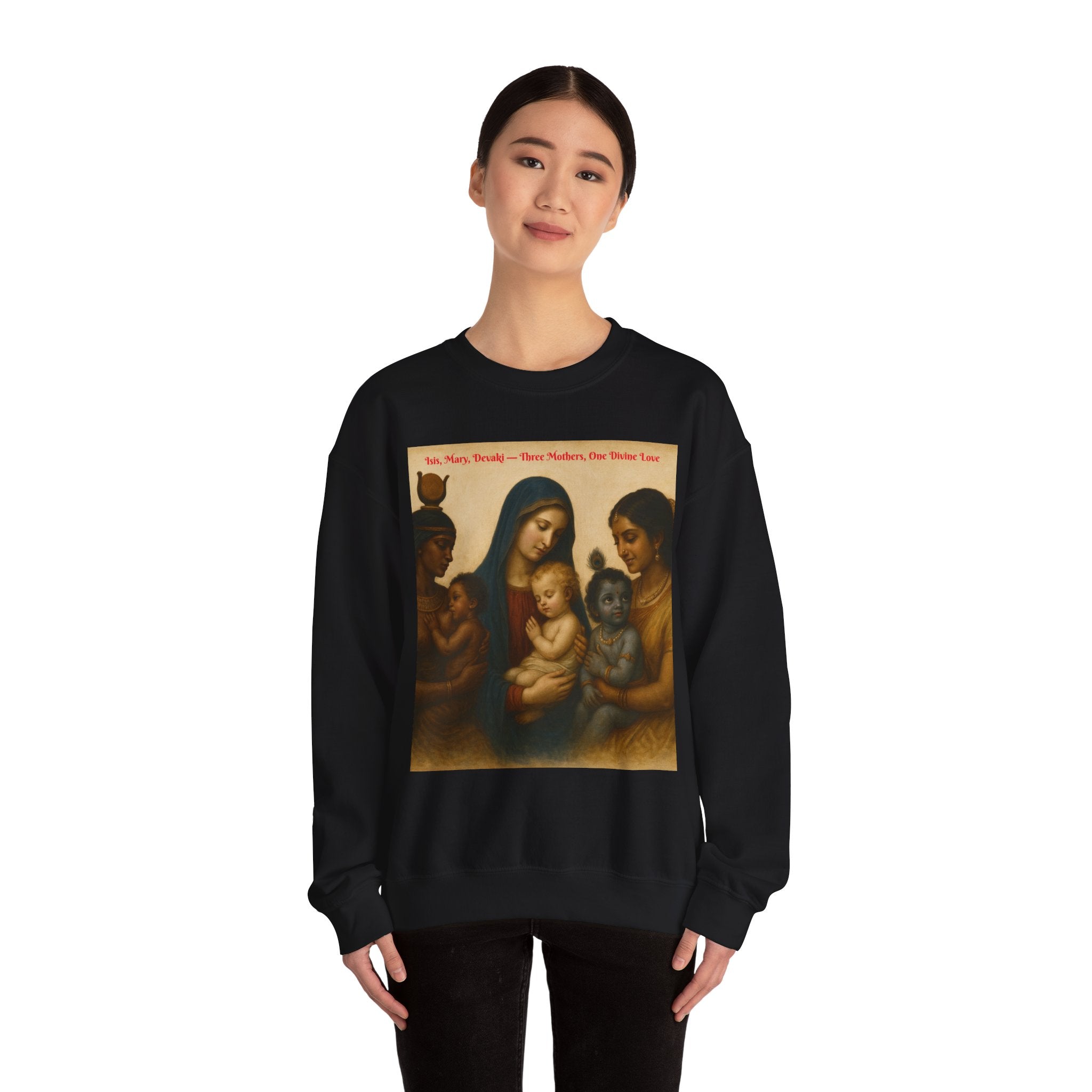 Divine Motherhood, Isis, Mary, Devaki - Unisex Heavy Blend™ Crewneck Sweatshirt