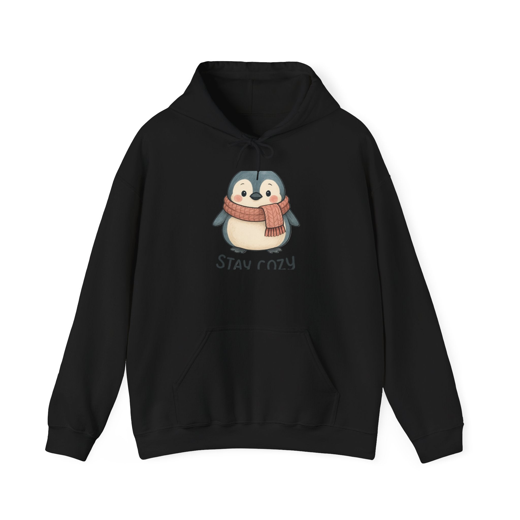 Cozy Scarf Penguin Hoodie | Stay Cozy Penguin Sweatshirt
