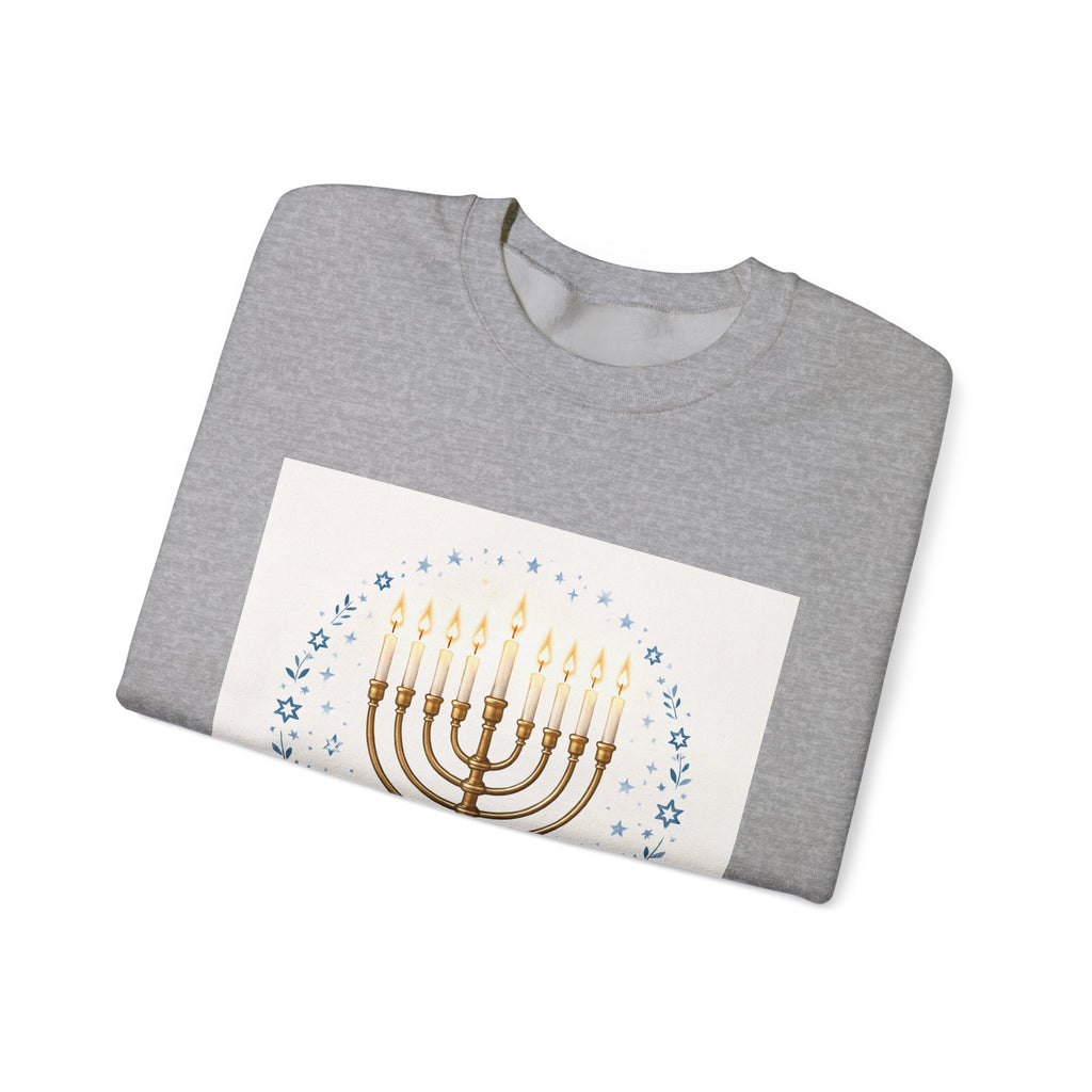 Hanukkah Menorah Sweatshirt – "Shine Bright This Hanukkah" Cozy Holiday Crewneck