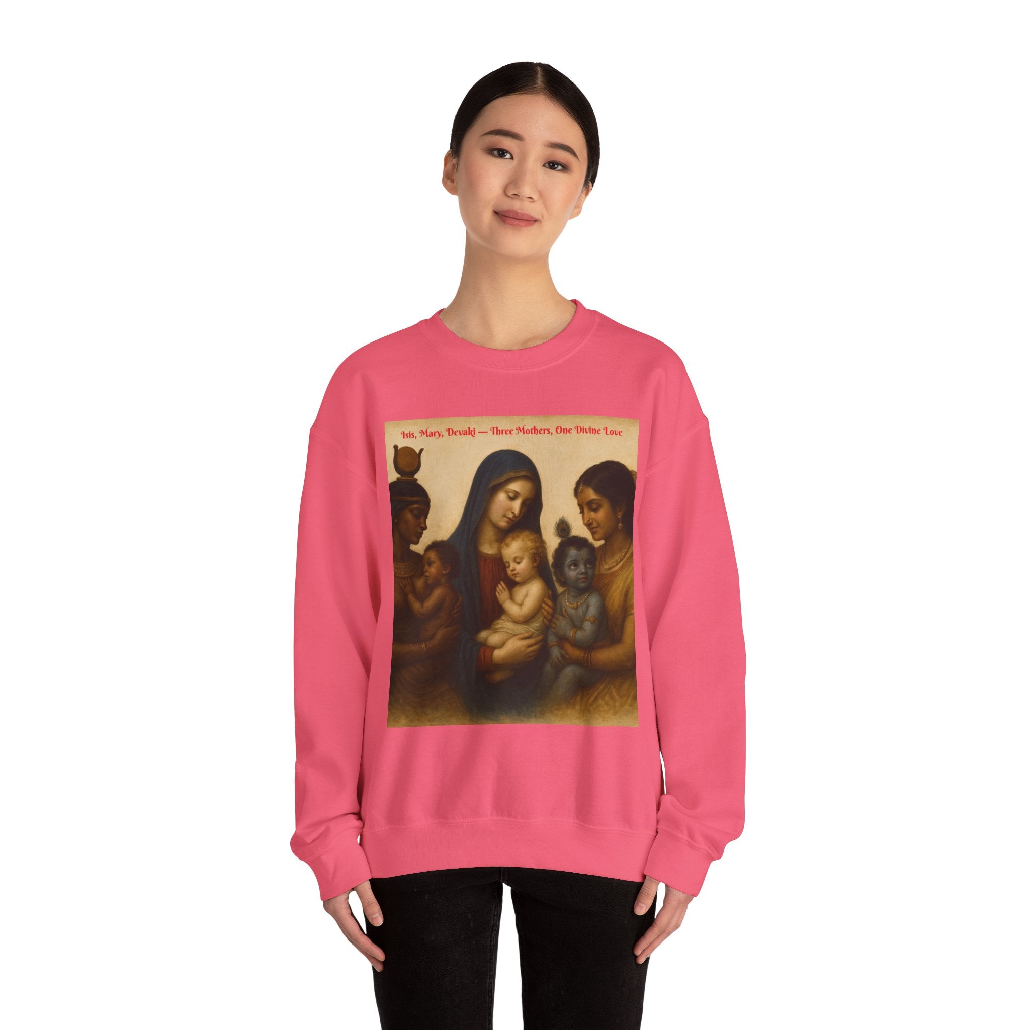 Divine Motherhood, Isis, Mary, Devaki - Unisex Heavy Blend™ Crewneck Sweatshirt