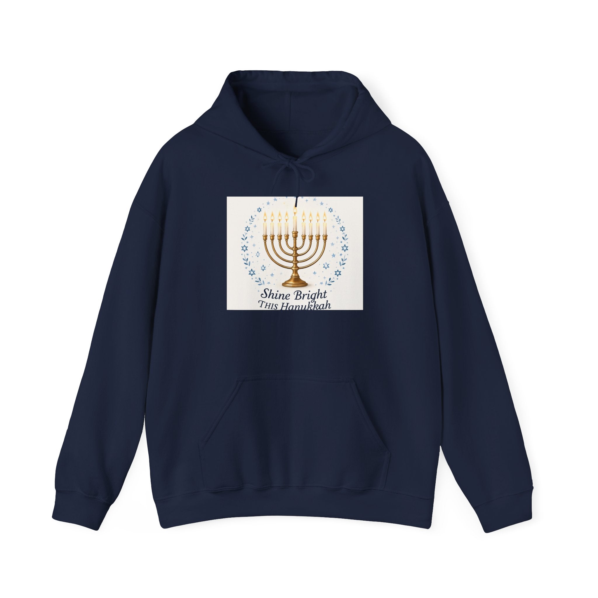 Hanukkah Menorah Hoodie - "Shine Bright This Hanukkah" Holiday Sweatshirt