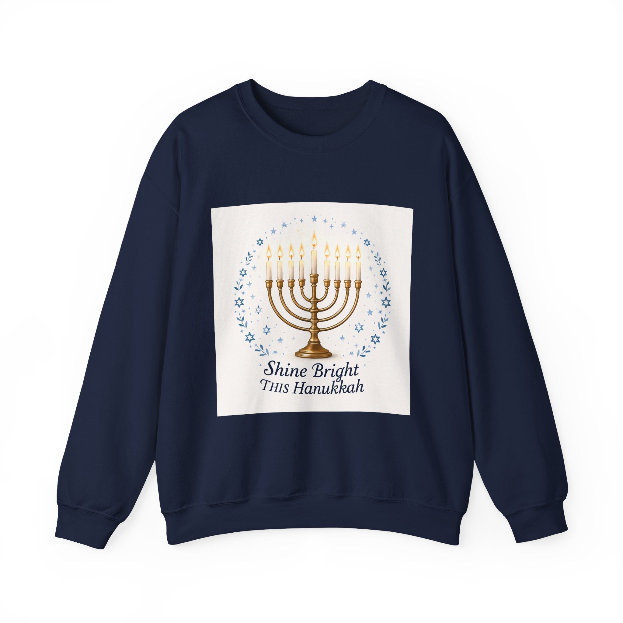 Hanukkah Menorah Sweatshirt – "Shine Bright This Hanukkah" Cozy Holiday Crewneck