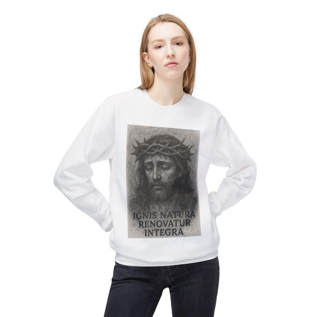 Jesus Crown of Thorns Sweatshirt, Religious Crewneck, Spiritual Gift, I.N.R.I