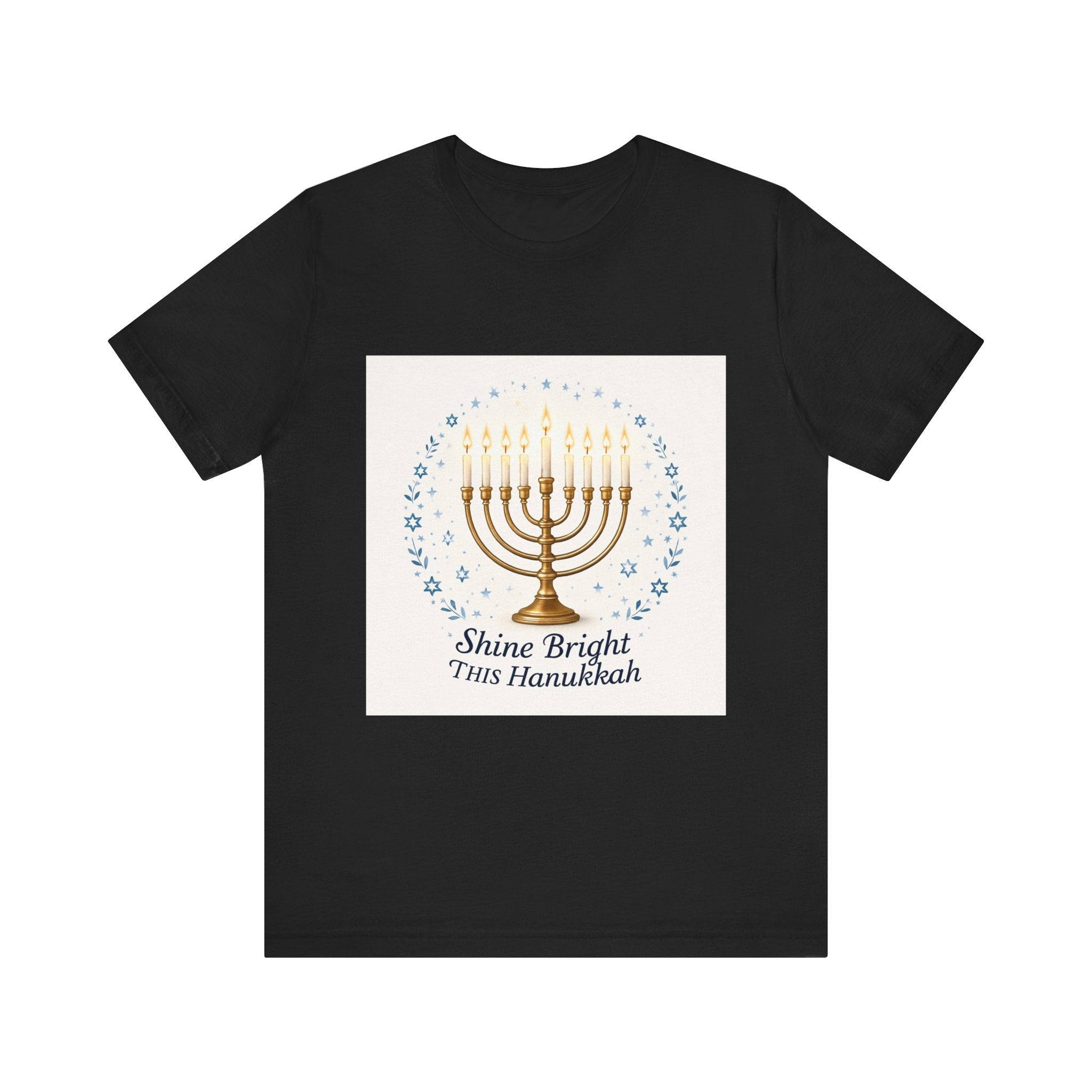 Hanukkah Menorah T‑Shirt — "Shine Bright This Hanukkah" Holiday Tee