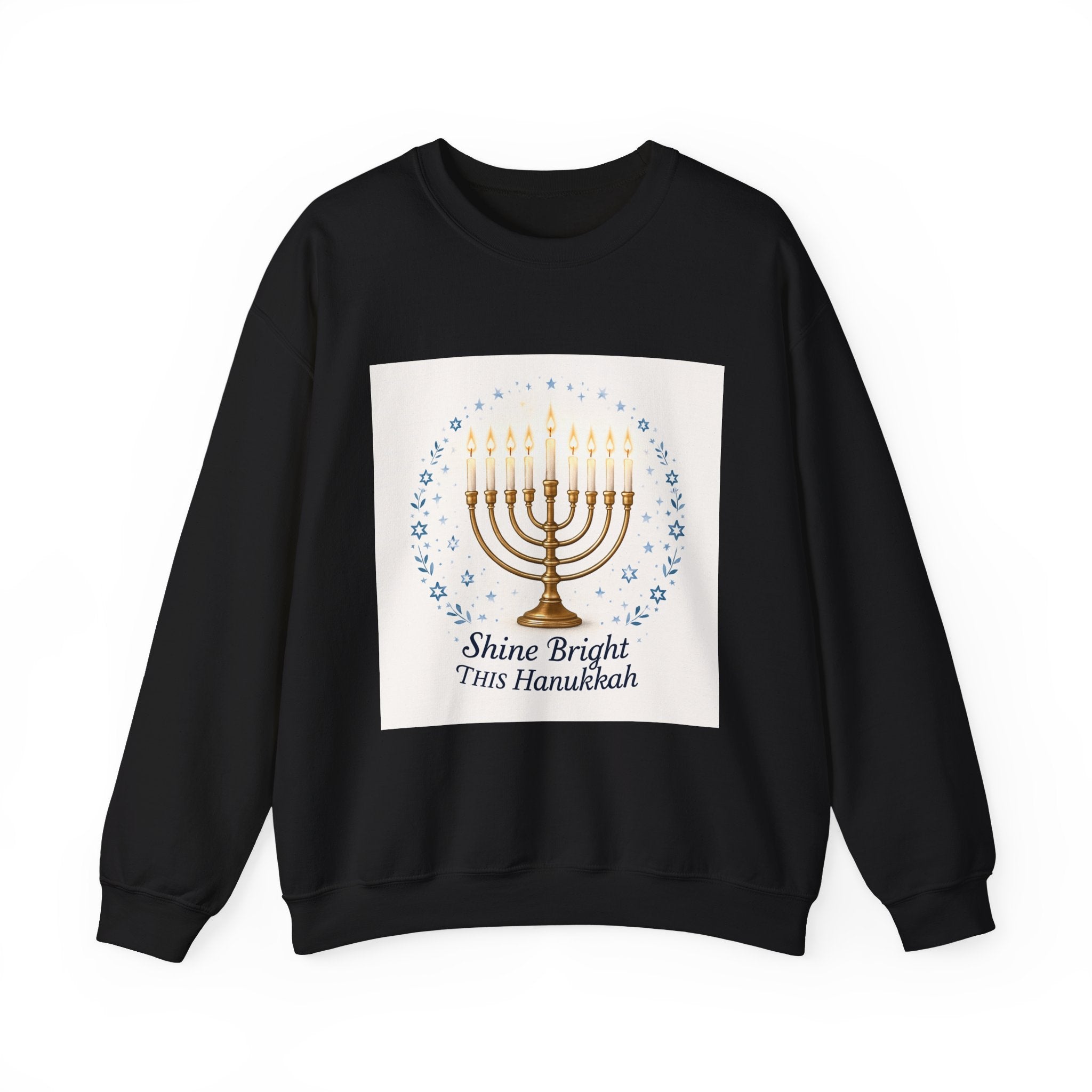 Hanukkah Menorah Sweatshirt – "Shine Bright This Hanukkah" Cozy Holiday Crewneck