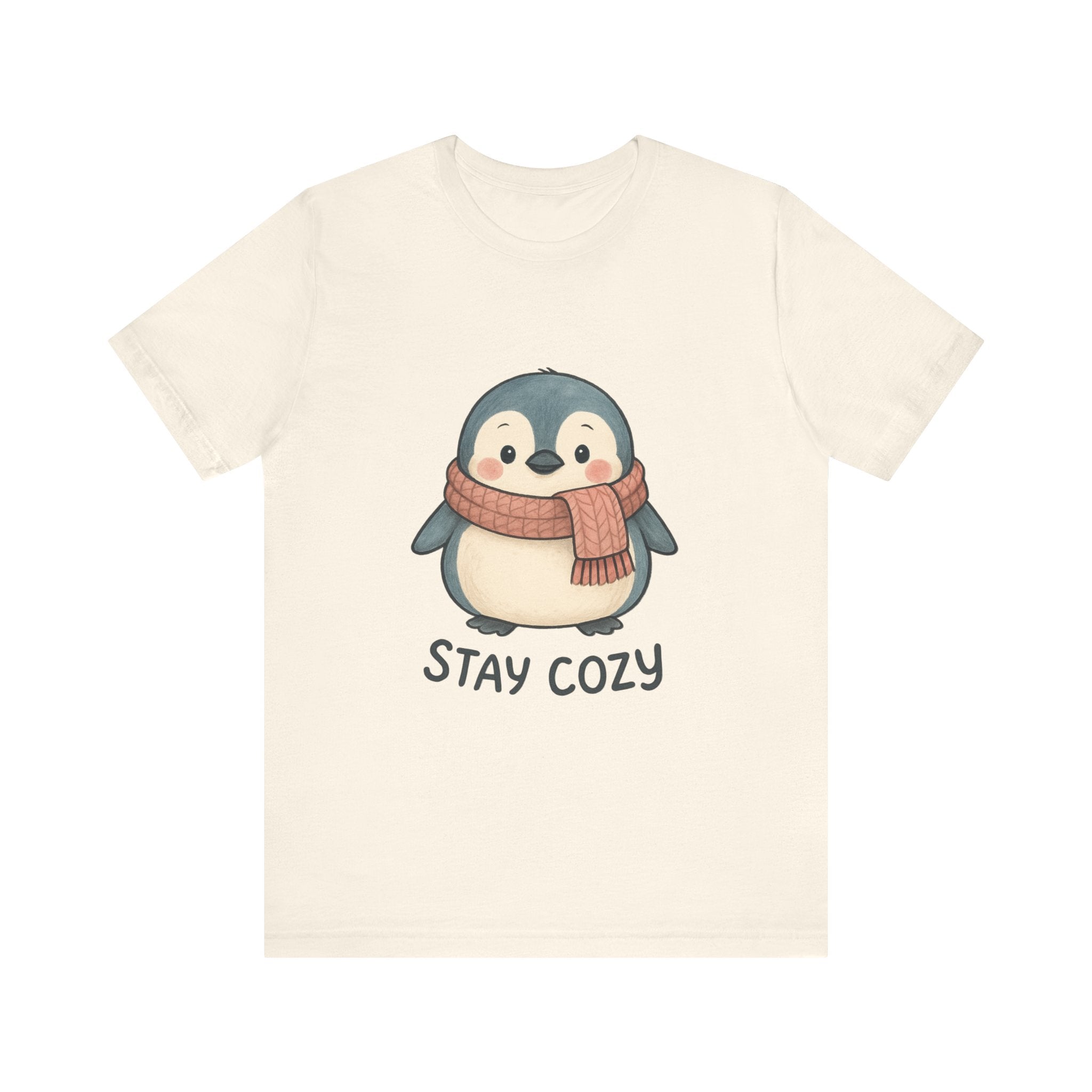 Stay Cozy Penguin T-Shirt | Cute Scarf Illustration
