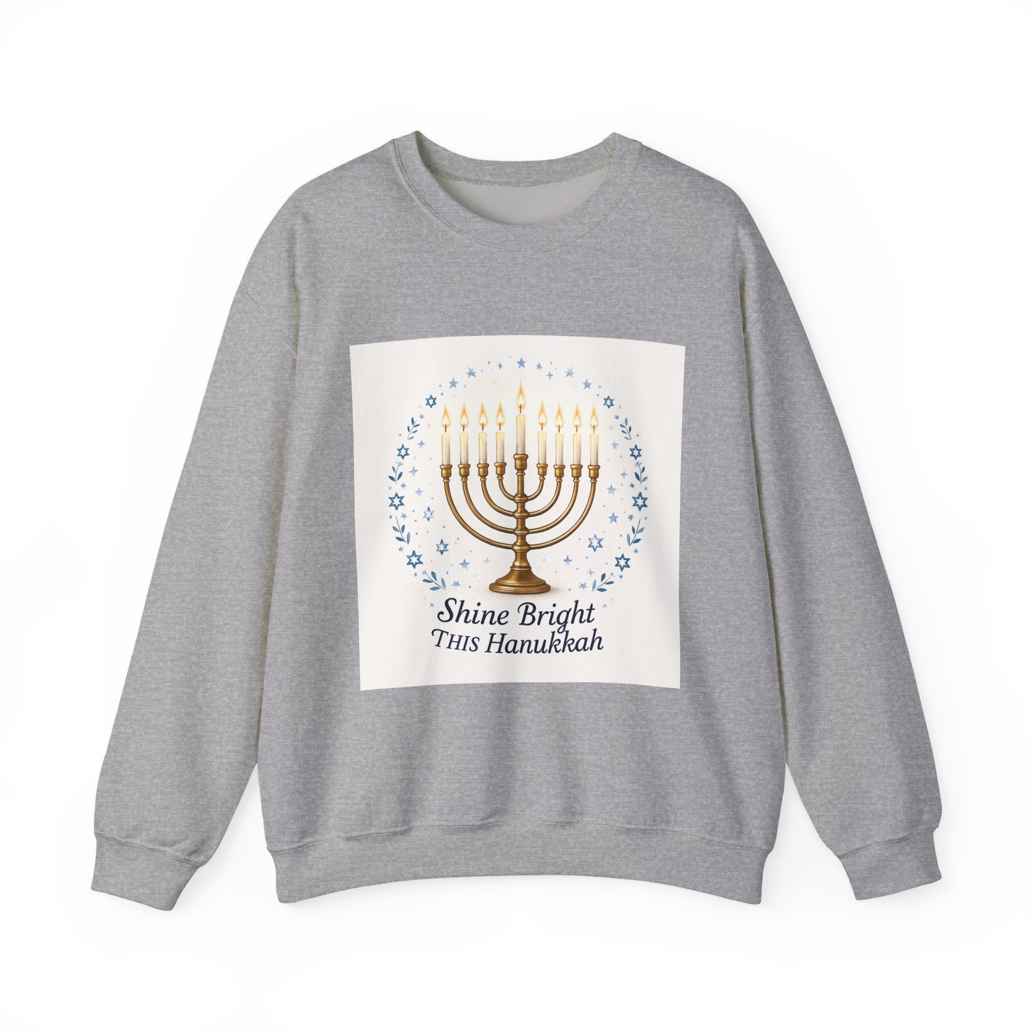 Hanukkah Menorah Sweatshirt – "Shine Bright This Hanukkah" Cozy Holiday Crewneck