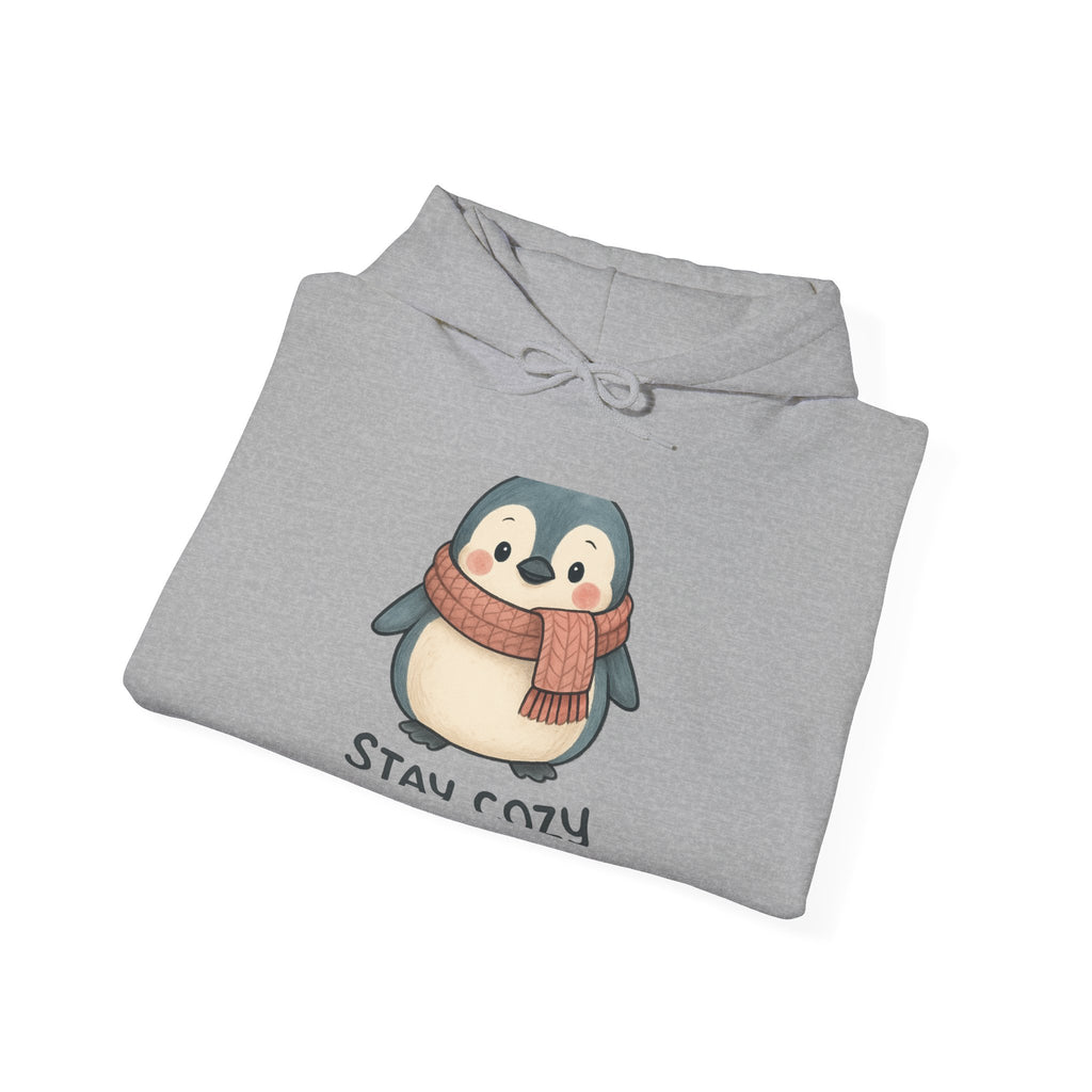 Cozy Scarf Penguin Hoodie | Stay Cozy Penguin Sweatshirt