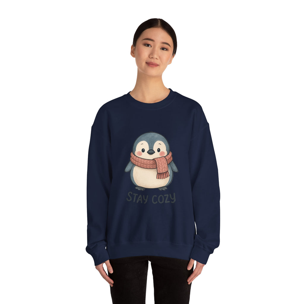 Cute Penguin Stay Cozy Sweatshirt | Cozy Winter Crewneck