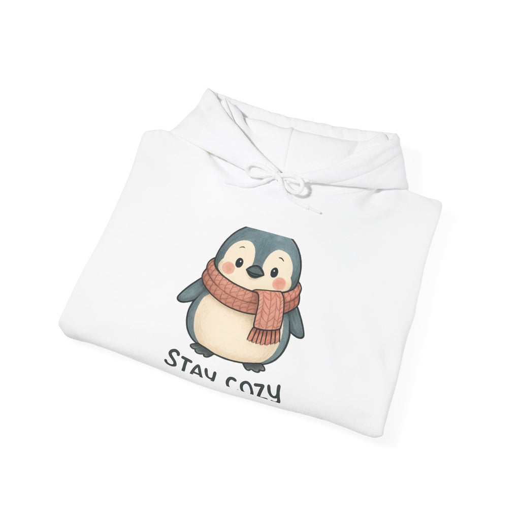 Cozy Scarf Penguin Hoodie | Stay Cozy Penguin Sweatshirt
