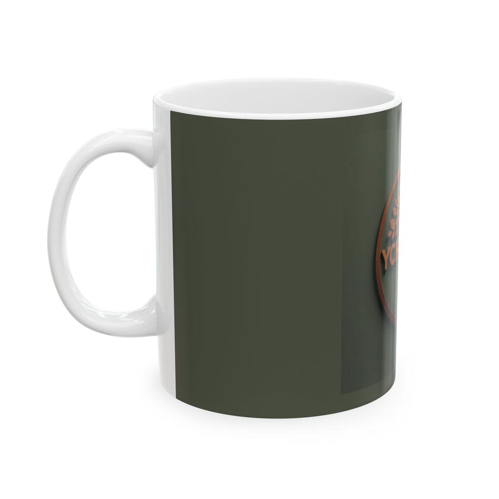 Ychemak Logo Ceramic Mug — Green 11oz & 15oz Coffee Cup - Drink with Peace