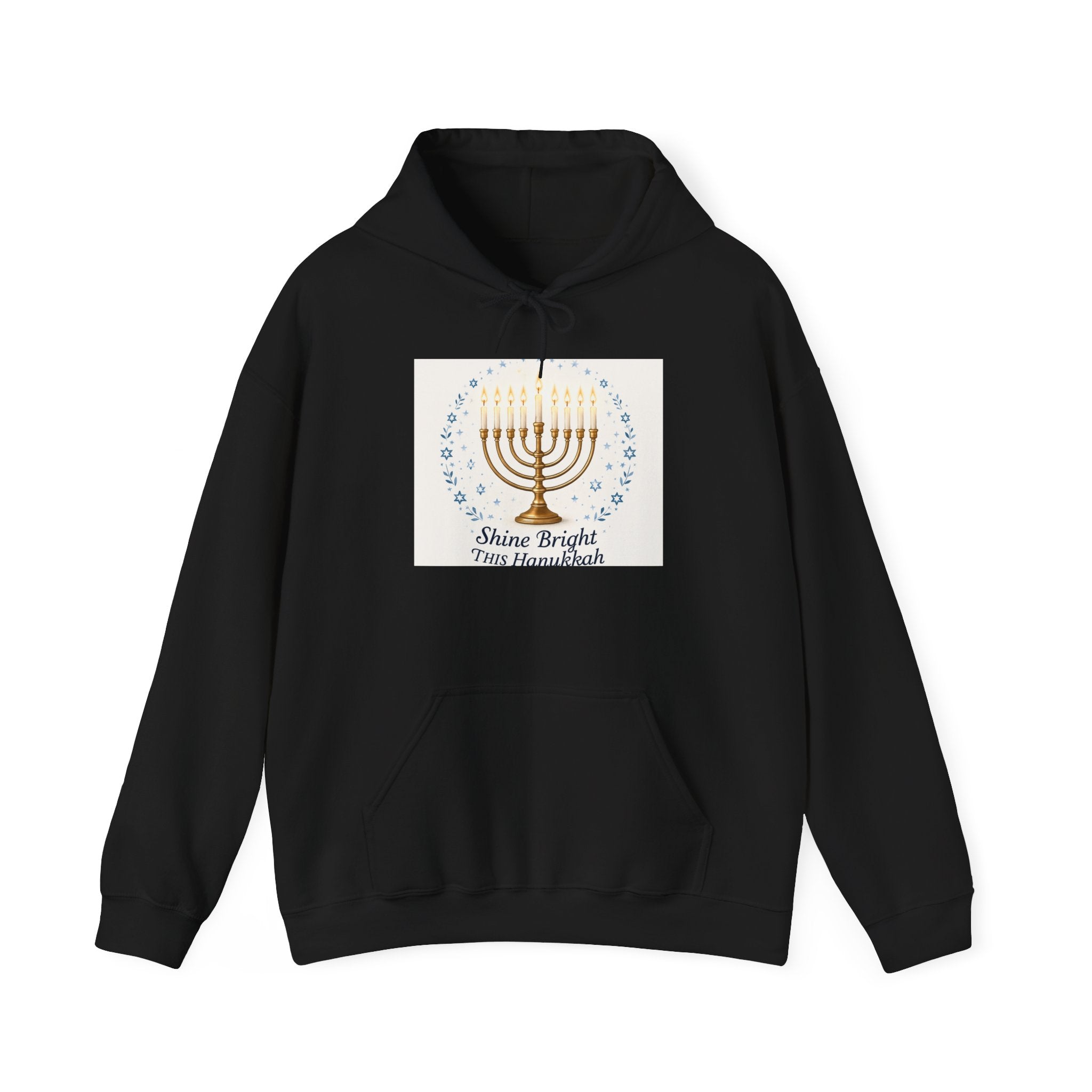 Hanukkah Menorah Hoodie - "Shine Bright This Hanukkah" Holiday Sweatshirt