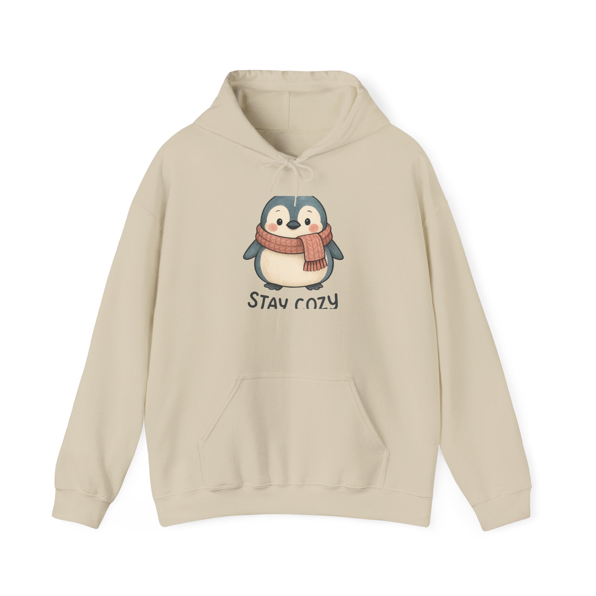 Cozy Scarf Penguin Hoodie | Stay Cozy Penguin Sweatshirt