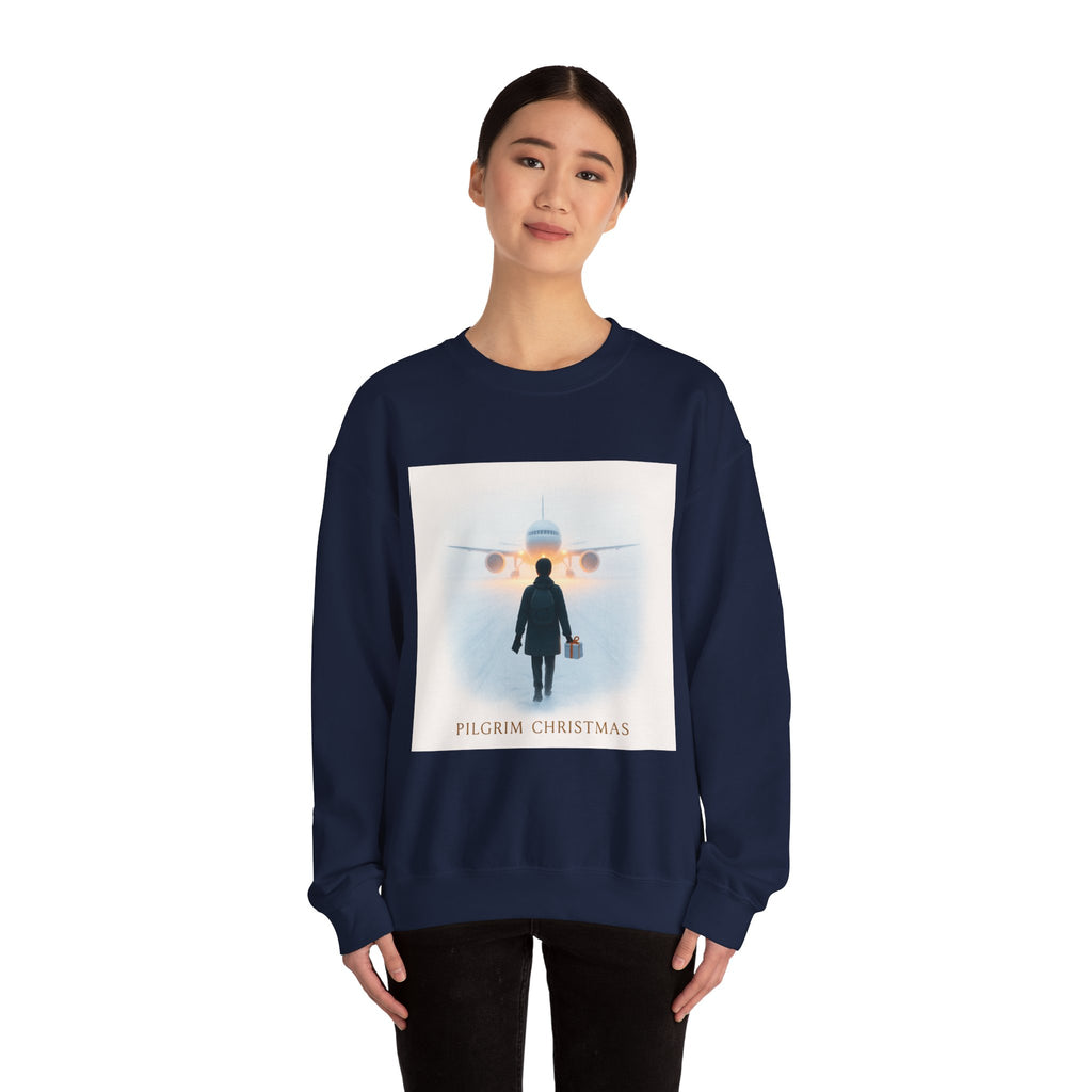 Pilgrim Christmas Sweatshirt — Travel-Themed Holiday Crewneck