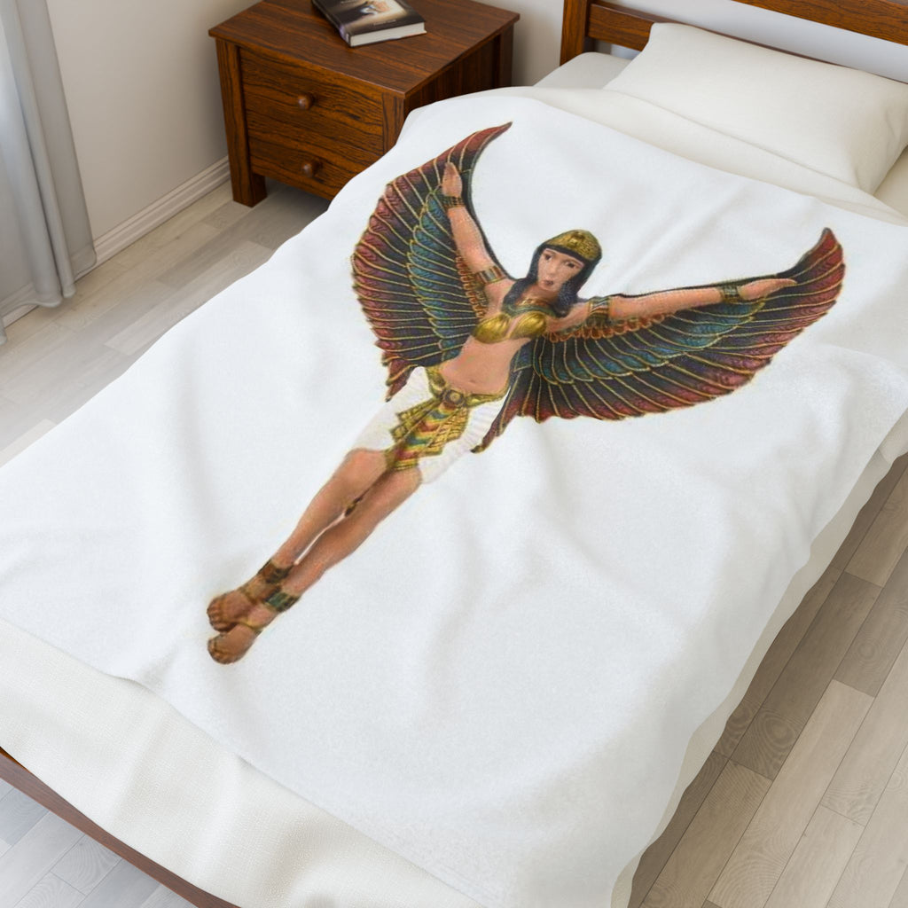 Plush Blanket - Divine Mother ISIS, Egyptian Goddess Design