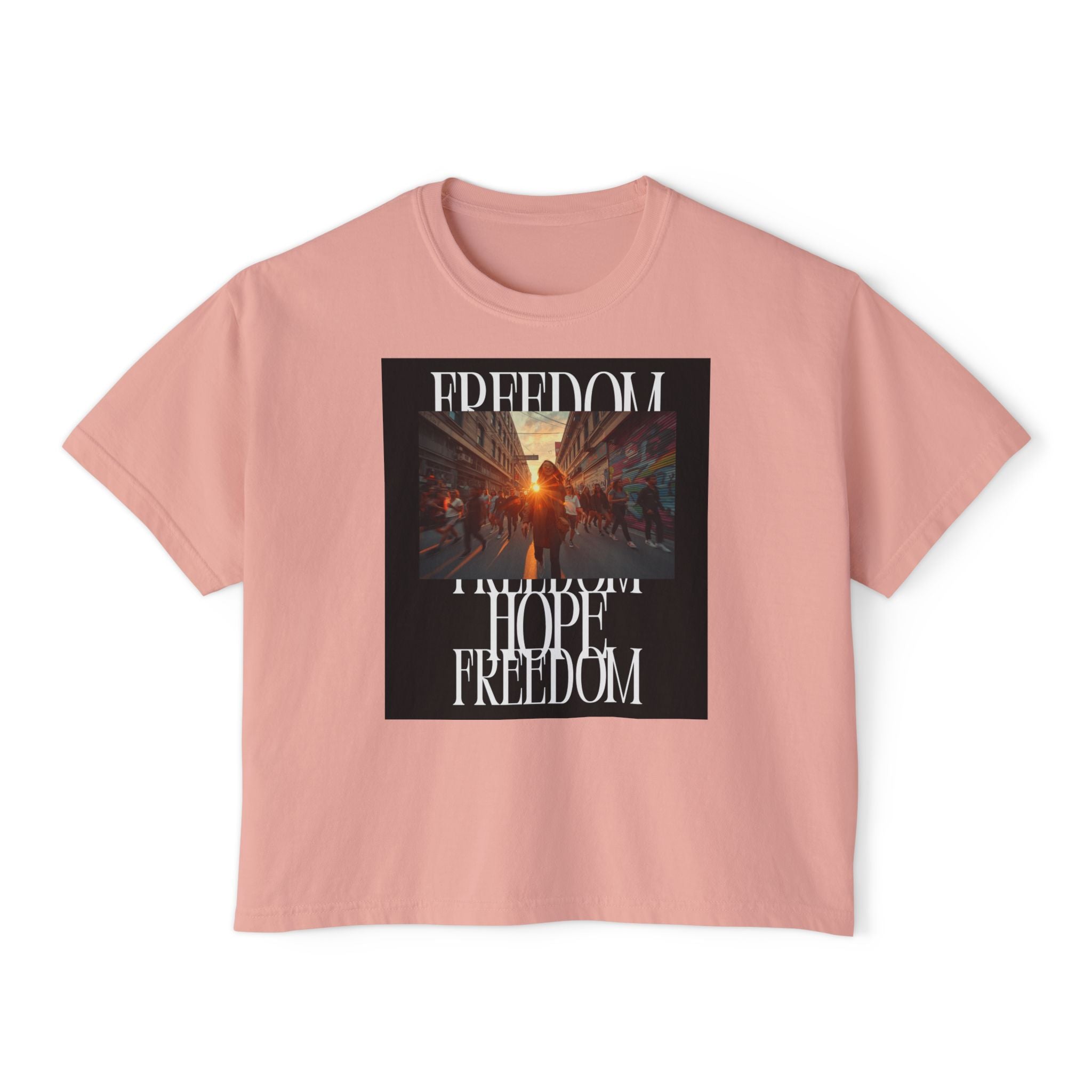 Hope & Freedom Graphic Tee — Women's Boxy T-Shirt