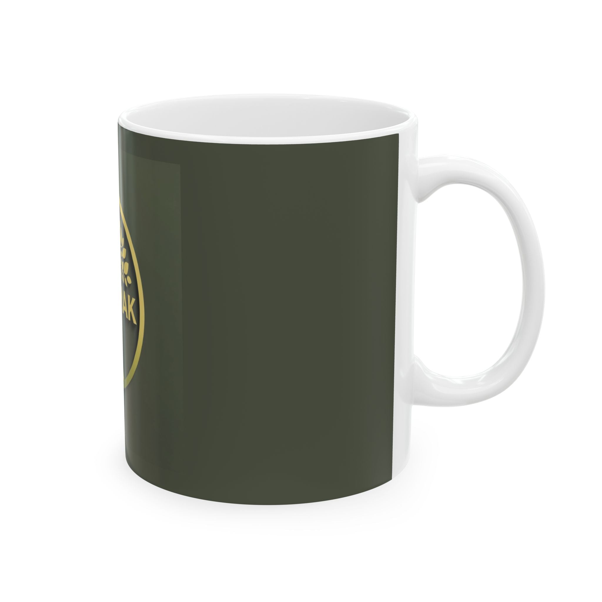 Ychemak Logo Ceramic Mug — Green 11oz & 15oz Coffee Cup - Drink with Peace