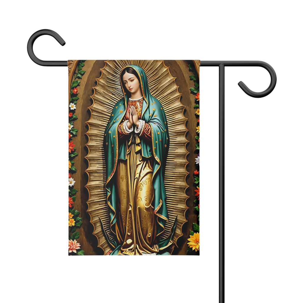 Garden Banner with Virgen de Guadalupe Design | Outdoor Decor for Easter,