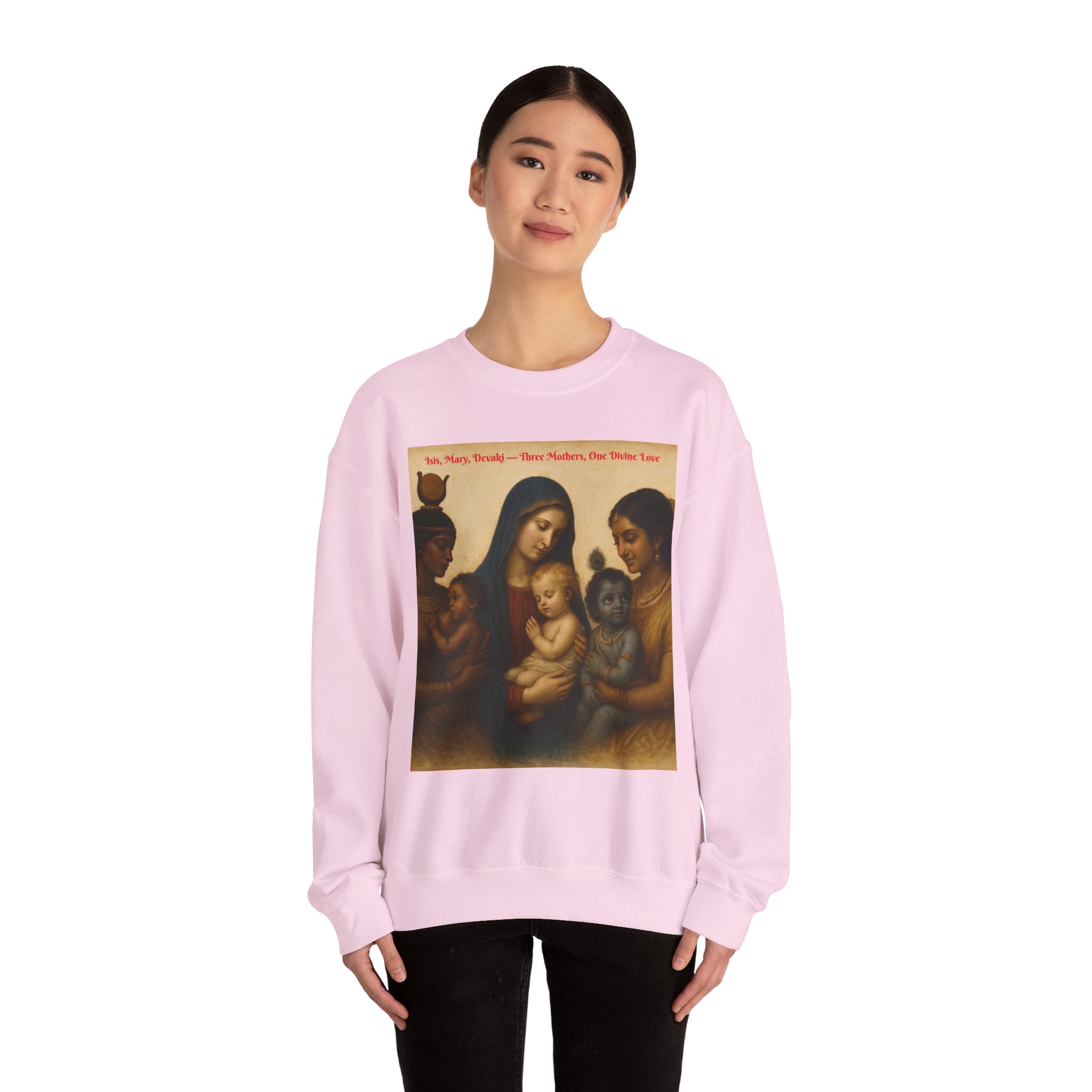 Divine Motherhood, Isis, Mary, Devaki - Unisex Heavy Blend™ Crewneck Sweatshirt