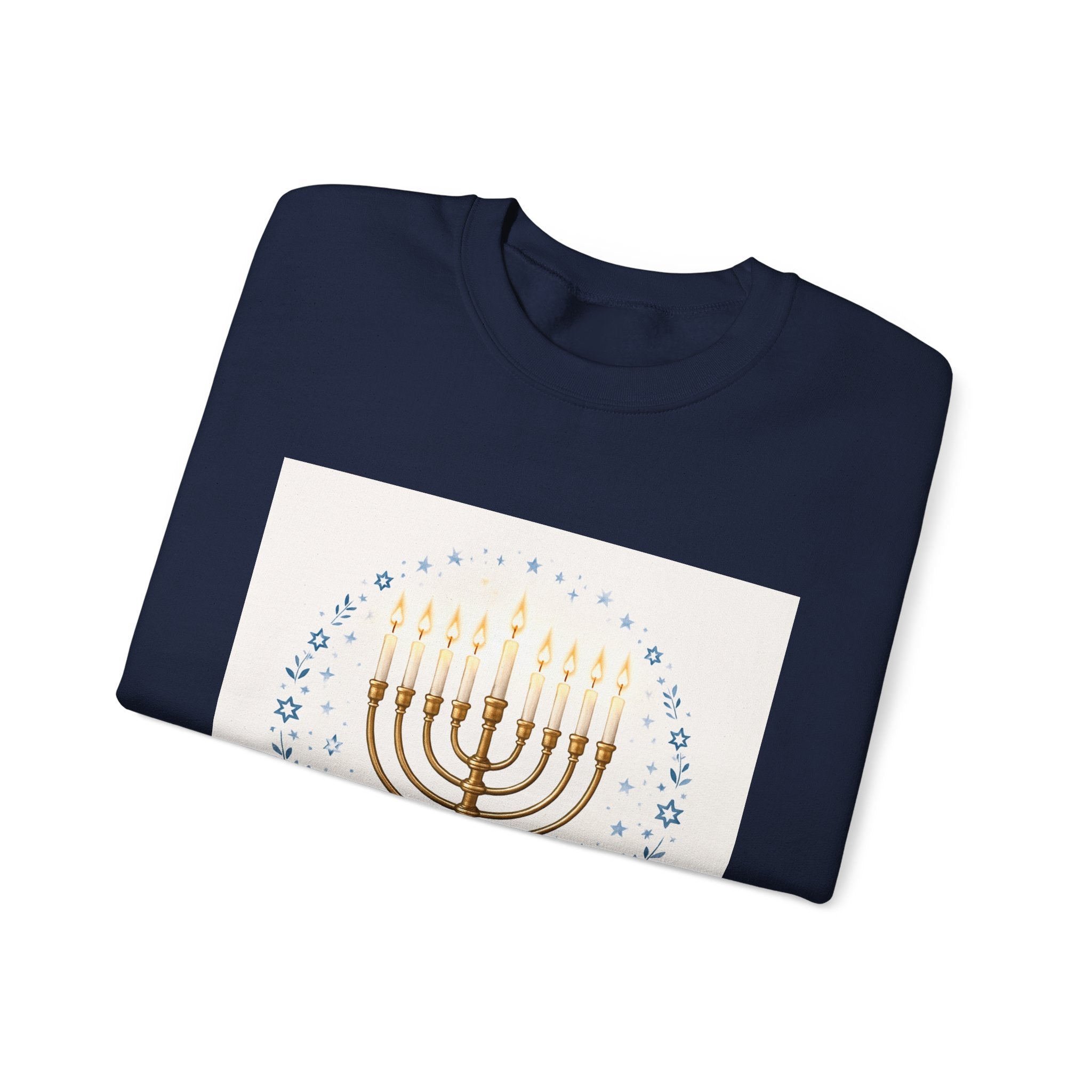 Hanukkah Menorah Sweatshirt – "Shine Bright This Hanukkah" Cozy Holiday Crewneck
