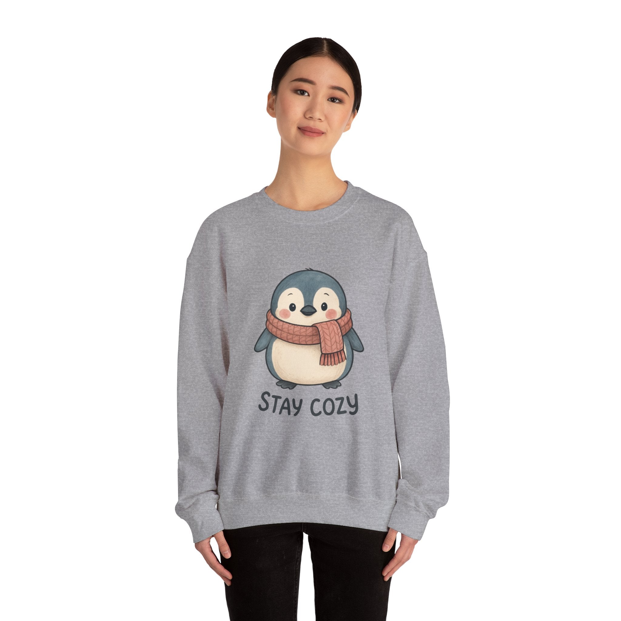 Cute Penguin Stay Cozy Sweatshirt | Cozy Winter Crewneck