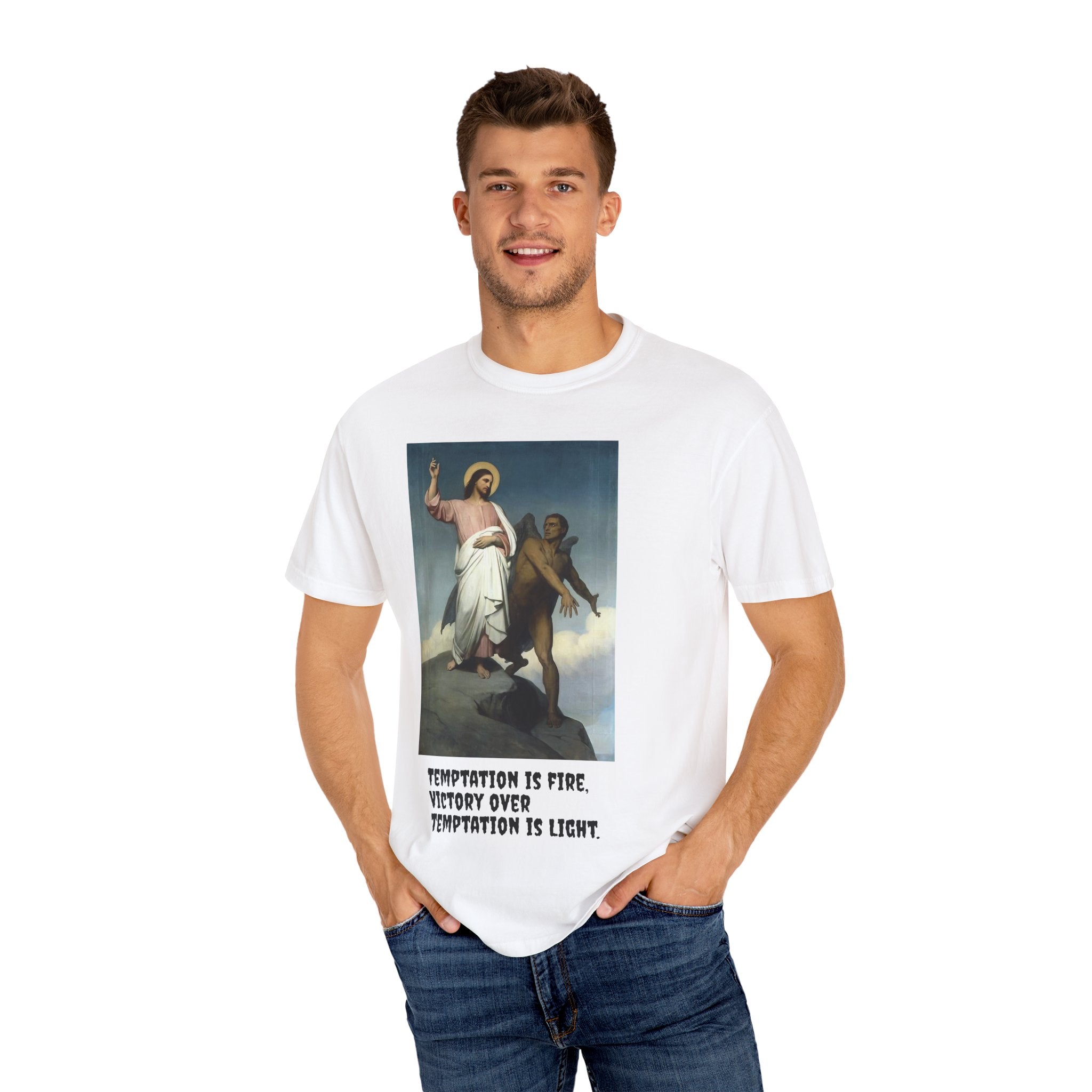 Inspirational T-Shirt, Vintage Religious Art Tee, Faith-Based Apparel, Unisex Christian Top, Gift for Believers & Spirituality