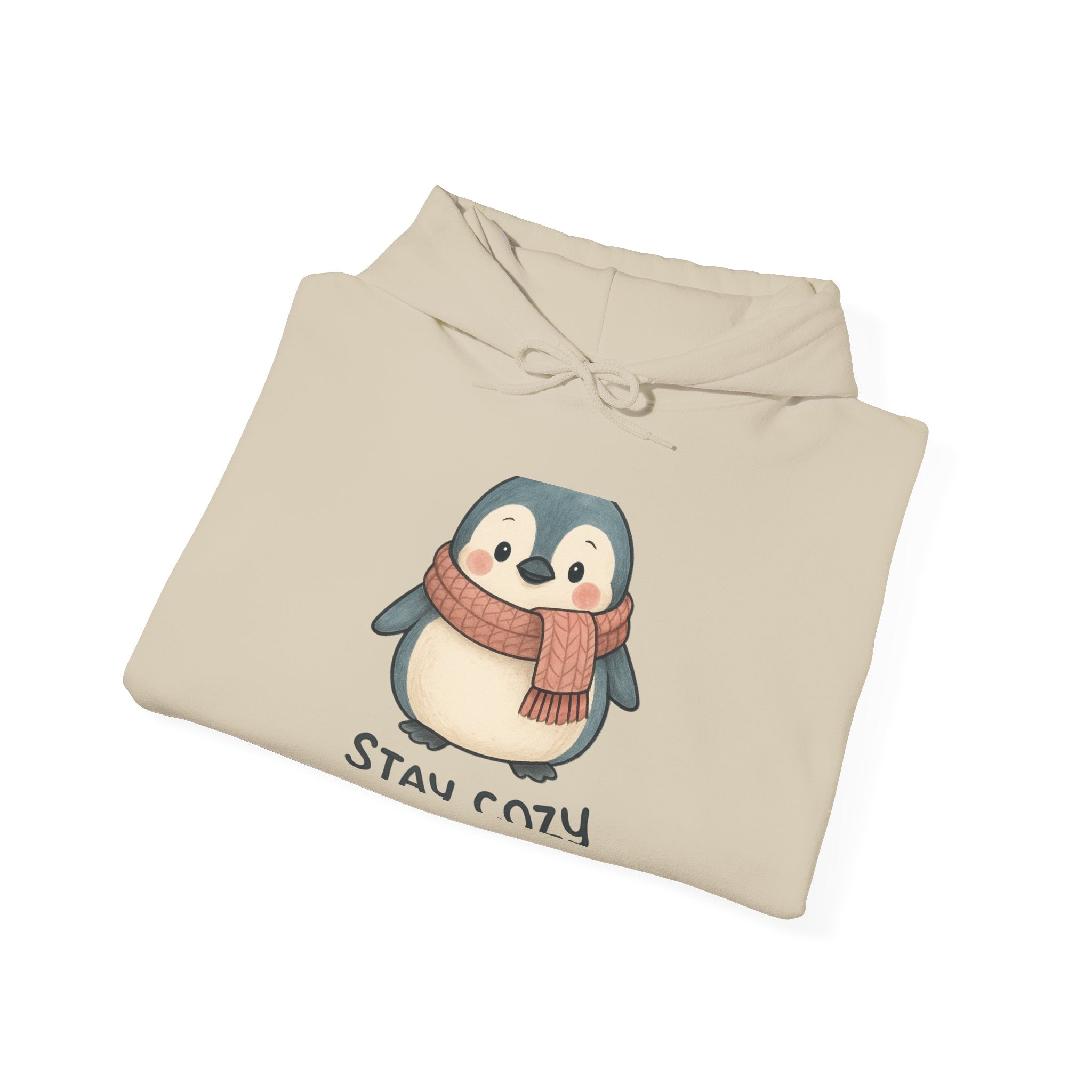Cozy Scarf Penguin Hoodie | Stay Cozy Penguin Sweatshirt