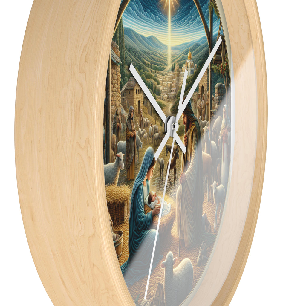 Nativity Scene Wall Clock, Religious Decor, Christmas Gift, Farmhouse Style,
