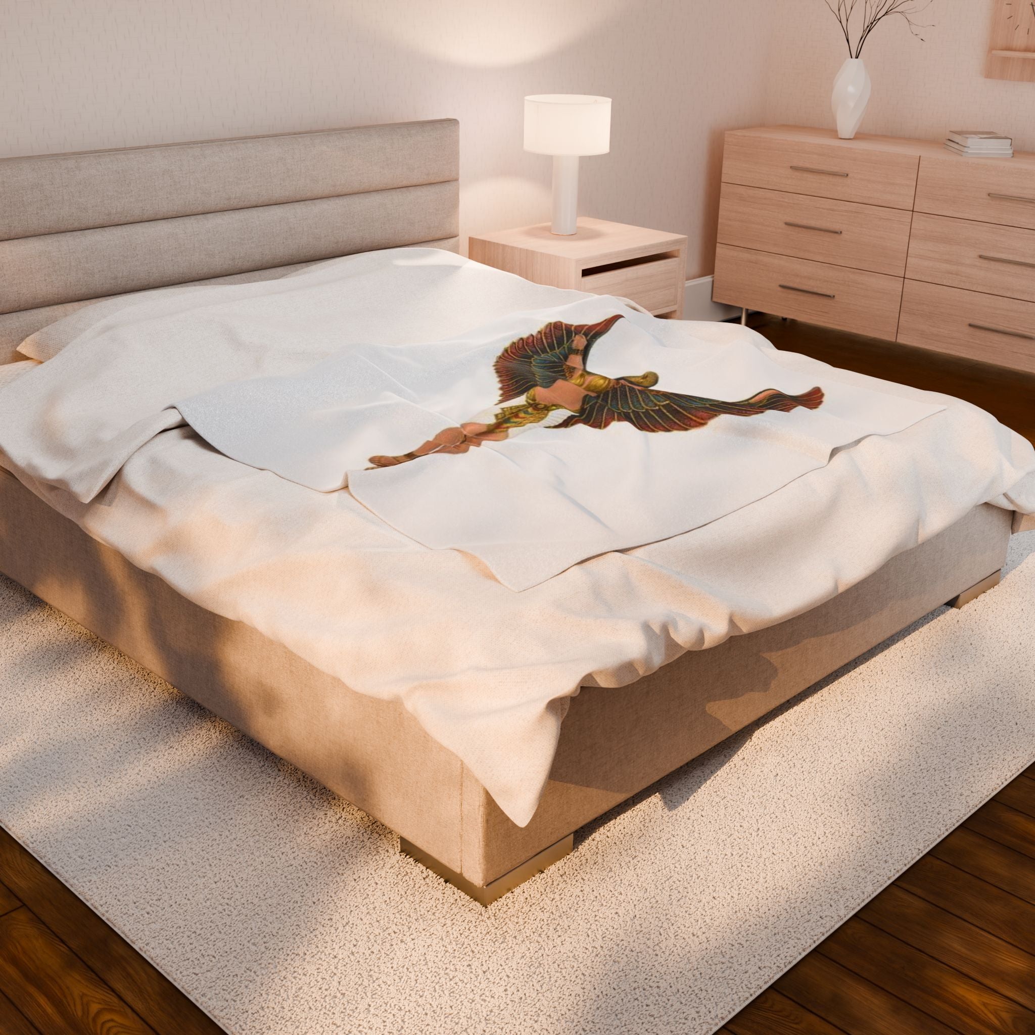 Plush Blanket - Divine Mother ISIS, Egyptian Goddess Design