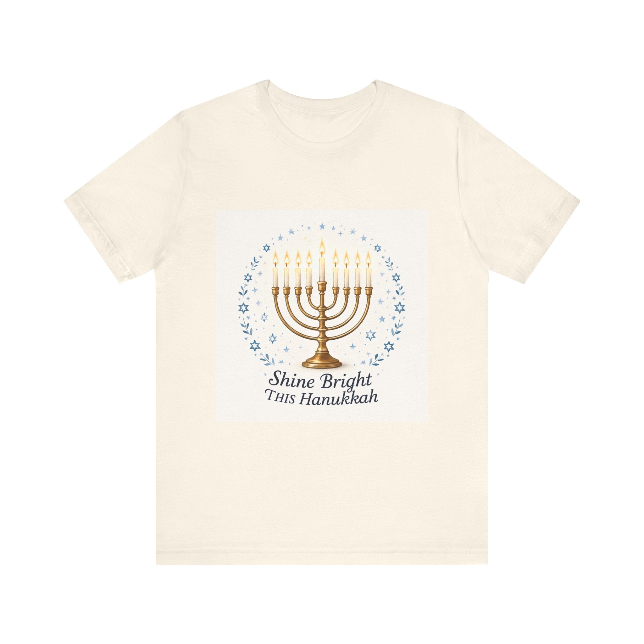 Hanukkah Menorah T‑Shirt — "Shine Bright This Hanukkah" Holiday Tee