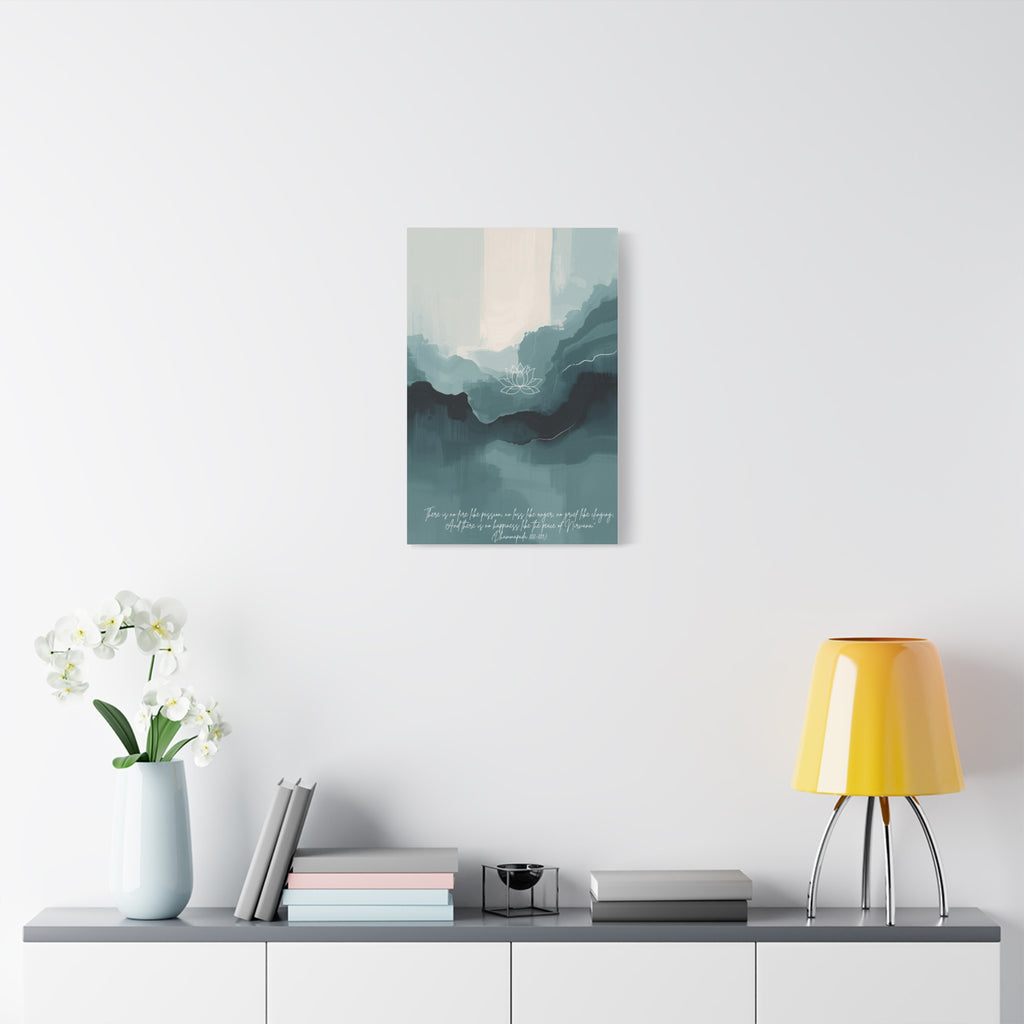 Canvas Wall Art - Calming Abstract Lotus Design, 1 25" Stretched Matte Canvas