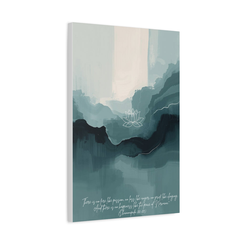 Canvas Wall Art - Calming Abstract Lotus Design, 1 25" Stretched Matte Canvas