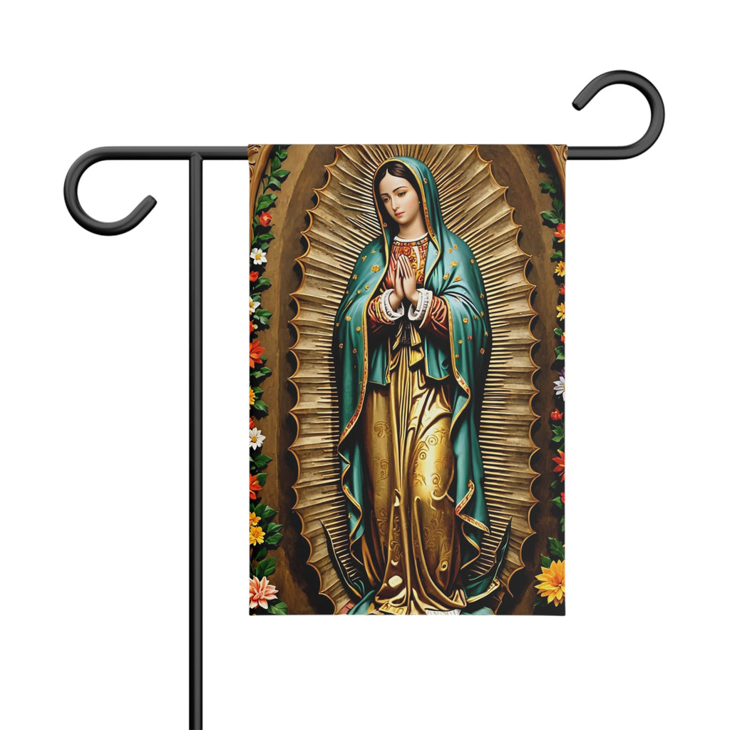 Garden Banner with Virgen de Guadalupe Design | Outdoor Decor for Easter,