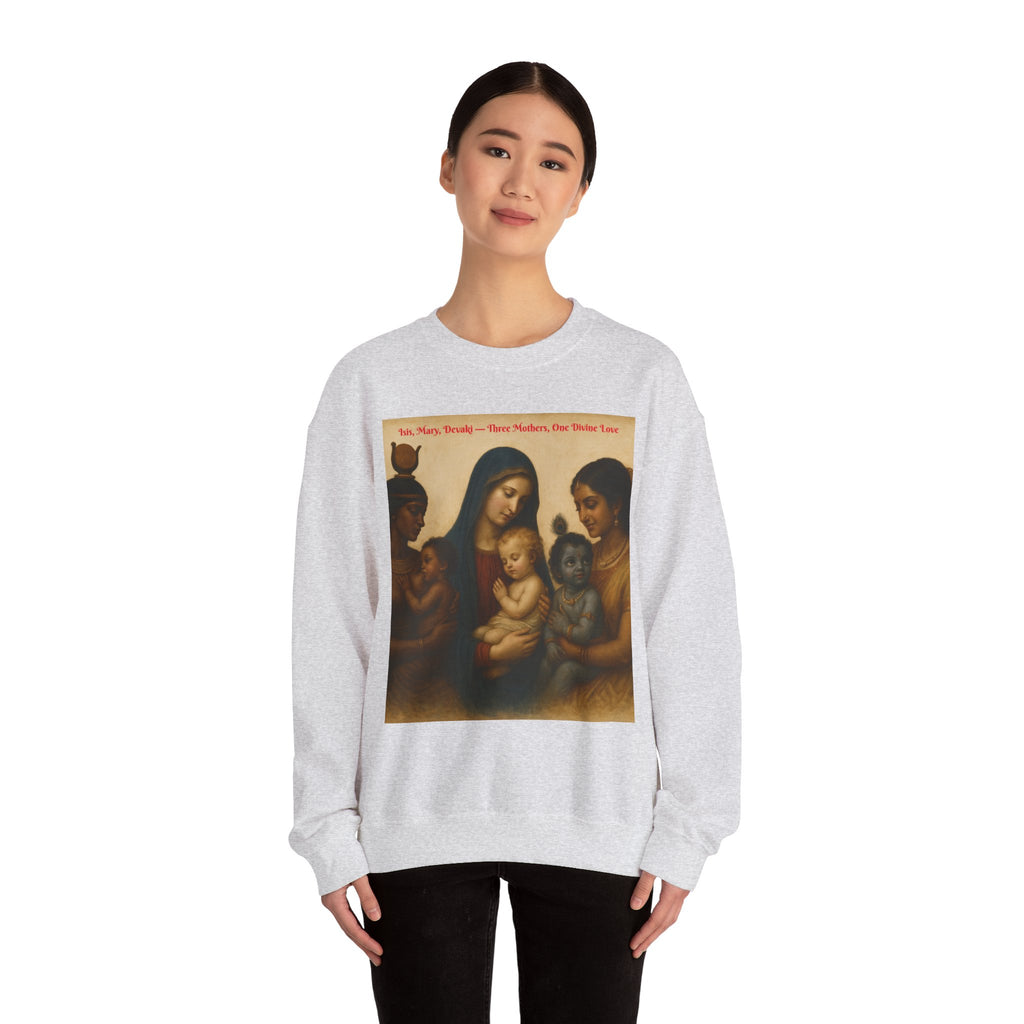 Divine Motherhood, Isis, Mary, Devaki - Unisex Heavy Blend™ Crewneck Sweatshirt