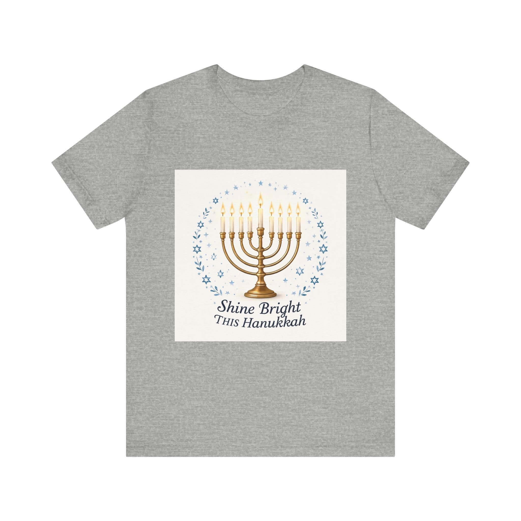 Hanukkah Menorah T‑Shirt — "Shine Bright This Hanukkah" Holiday Tee