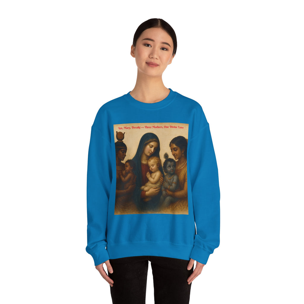 Divine Motherhood, Isis, Mary, Devaki - Unisex Heavy Blend™ Crewneck Sweatshirt