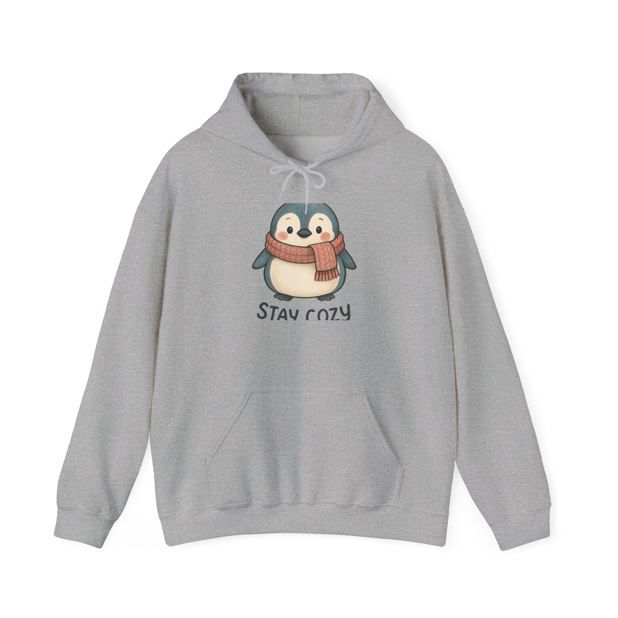 Cozy Scarf Penguin Hoodie | Stay Cozy Penguin Sweatshirt