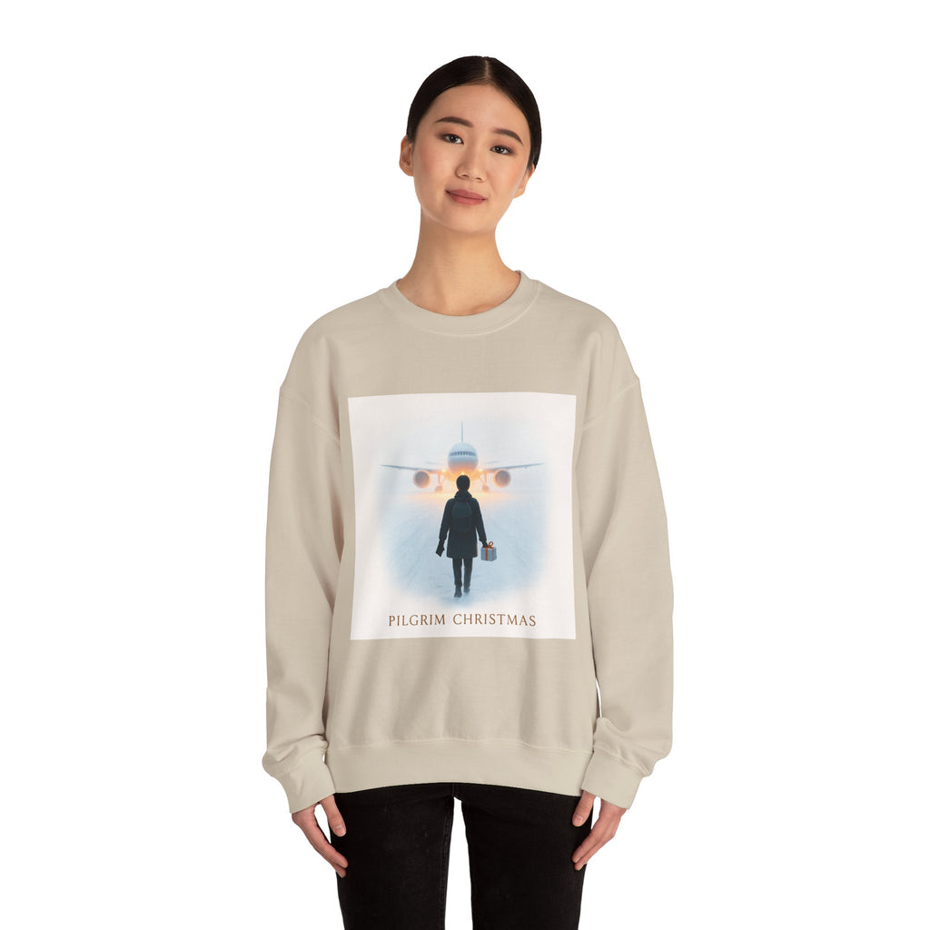 Pilgrim Christmas Sweatshirt — Travel-Themed Holiday Crewneck