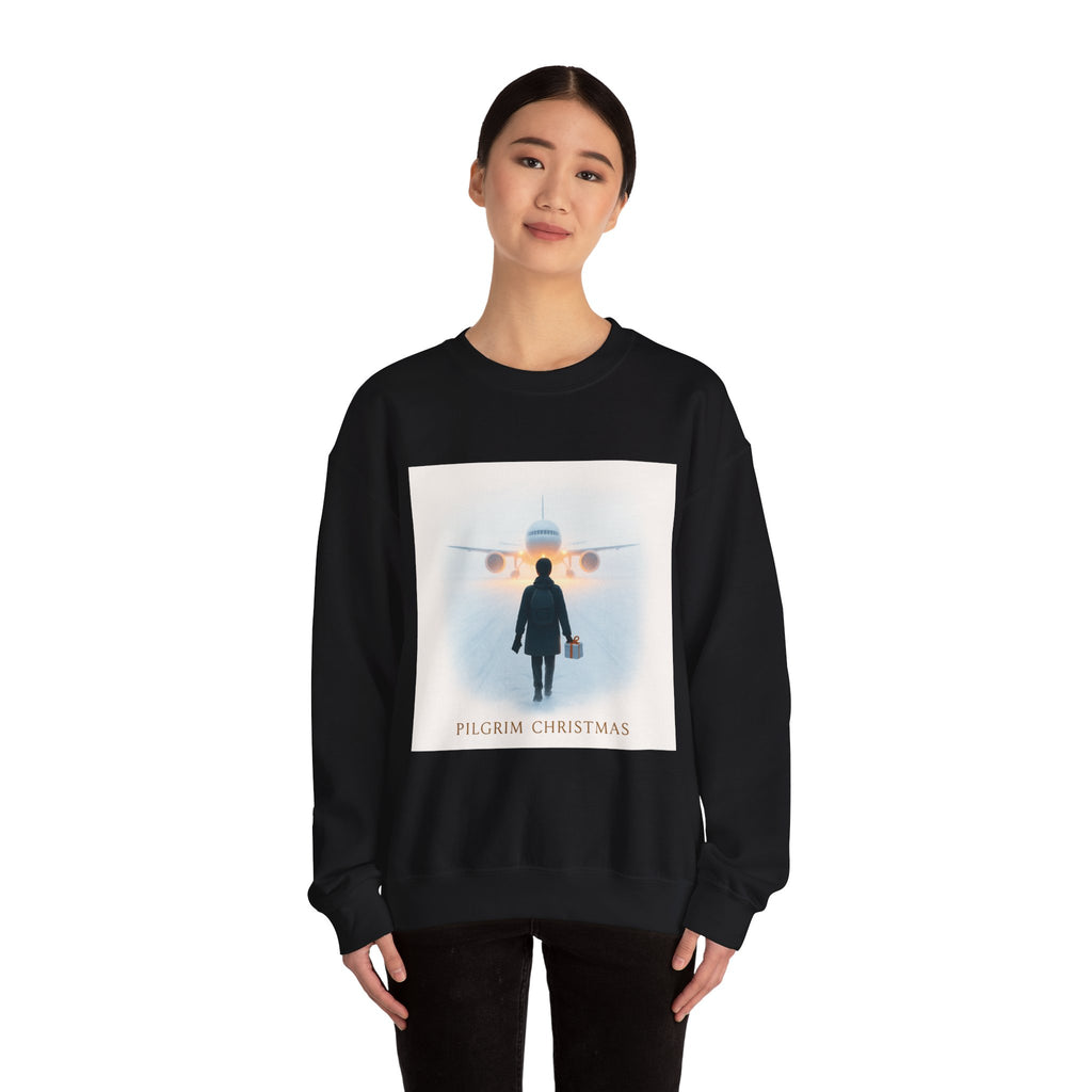 Pilgrim Christmas Sweatshirt — Travel-Themed Holiday Crewneck