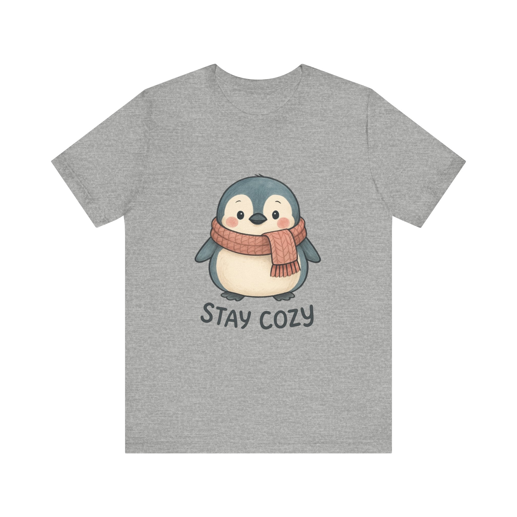 Stay Cozy Penguin T-Shirt | Cute Scarf Illustration