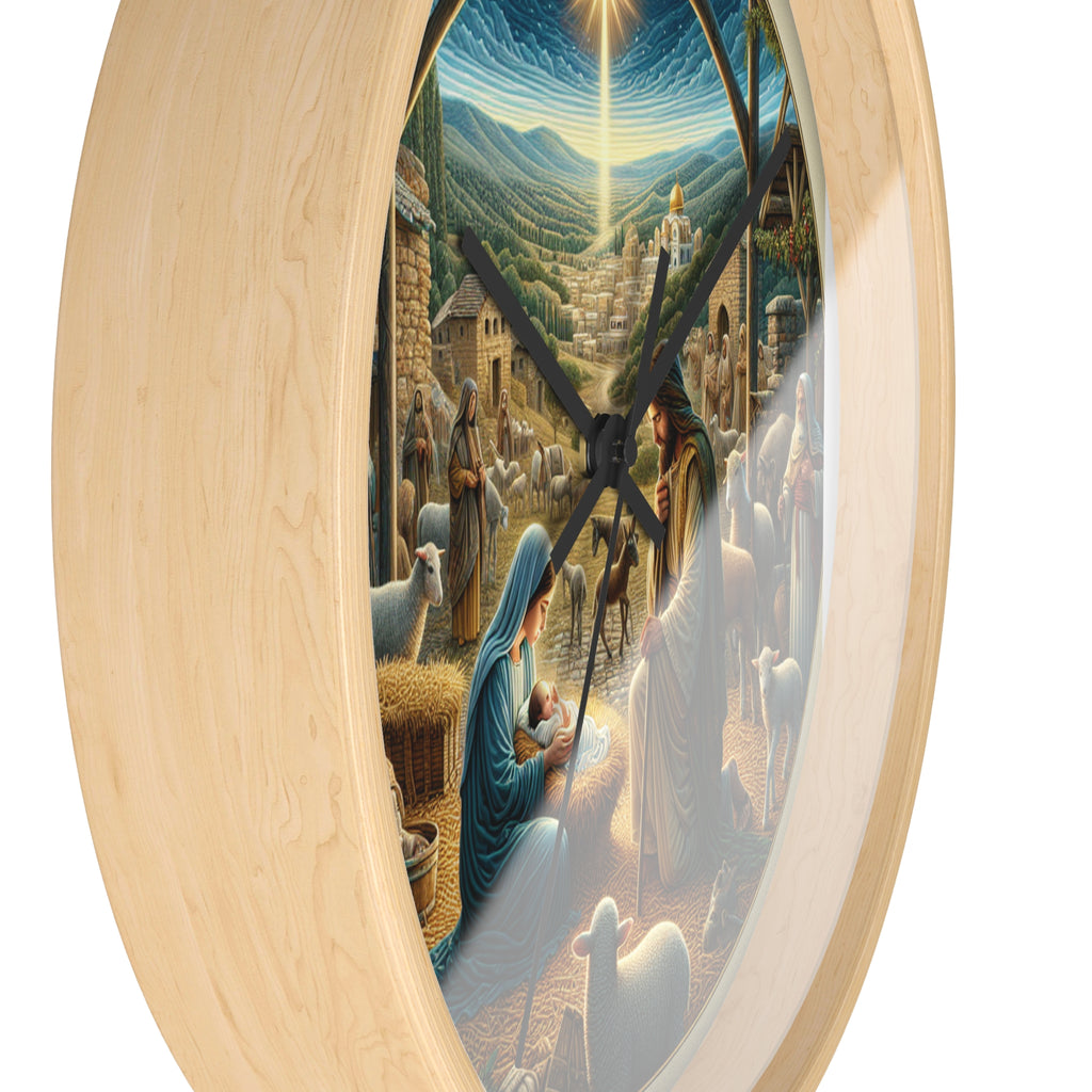 Nativity Scene Wall Clock, Religious Decor, Christmas Gift, Farmhouse Style,