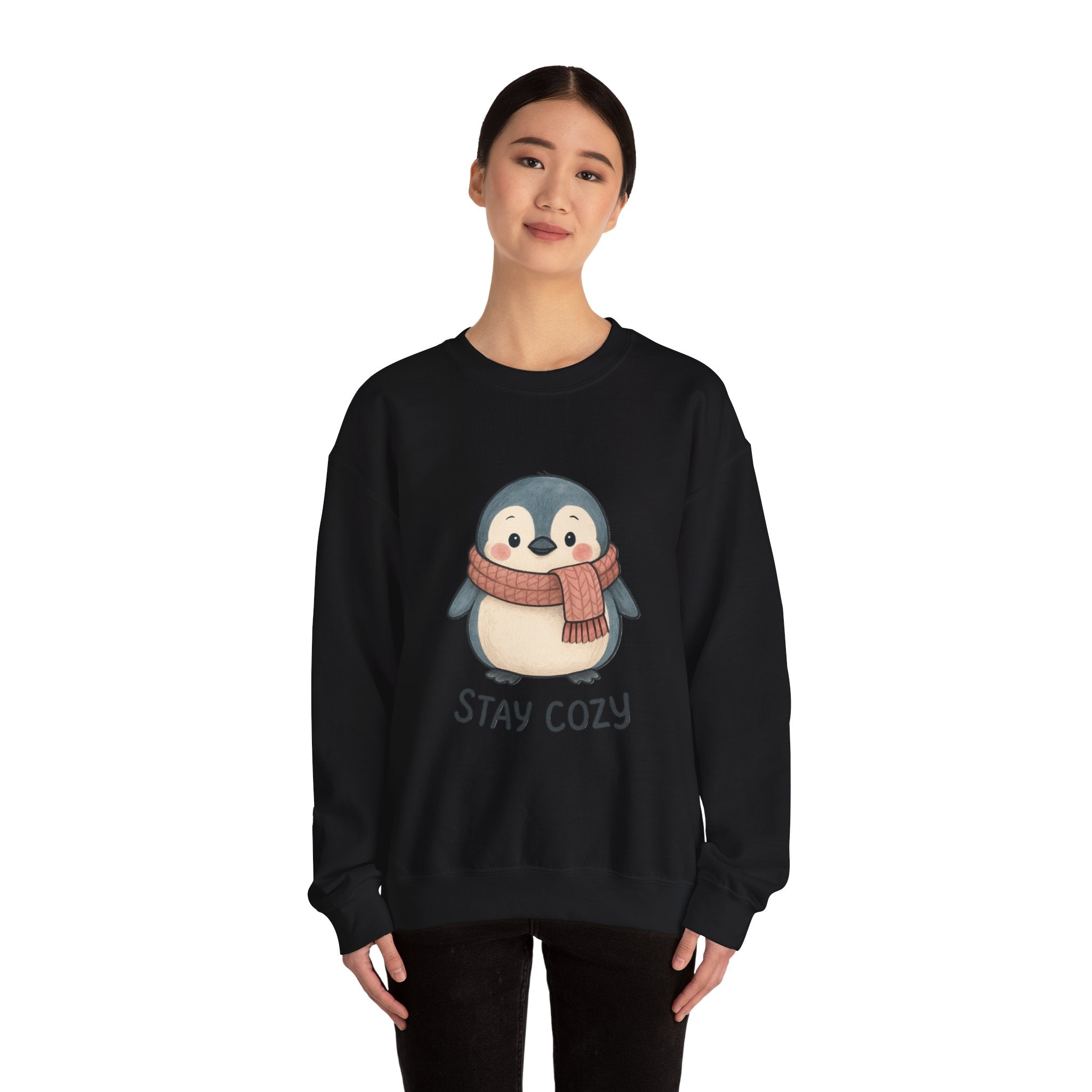 Cute Penguin Stay Cozy Sweatshirt | Cozy Winter Crewneck